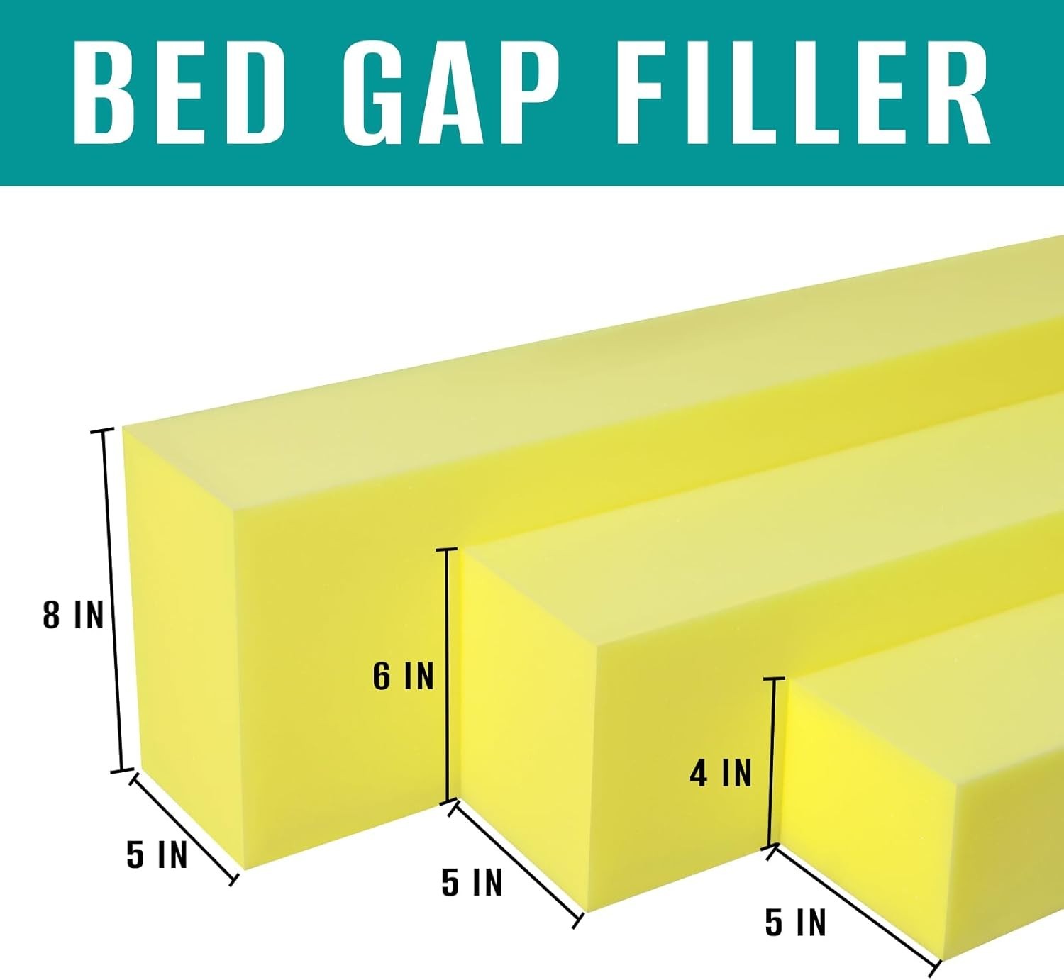 Bed Gap Filler for Twin/Full/Queen/King Mattress, 78” Extra Long High Densit…