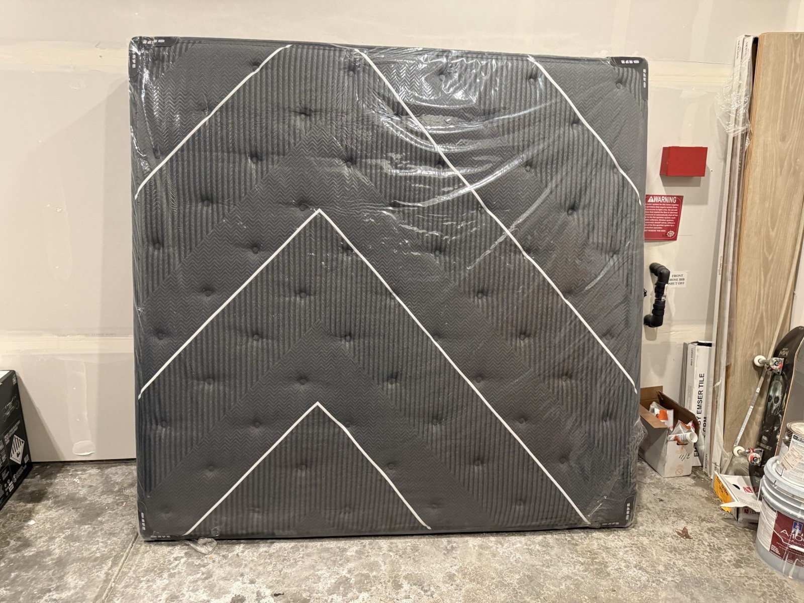 Full Firm Pillow Top Innerspring Mattress, Gray Fabric Chevron Pattern
