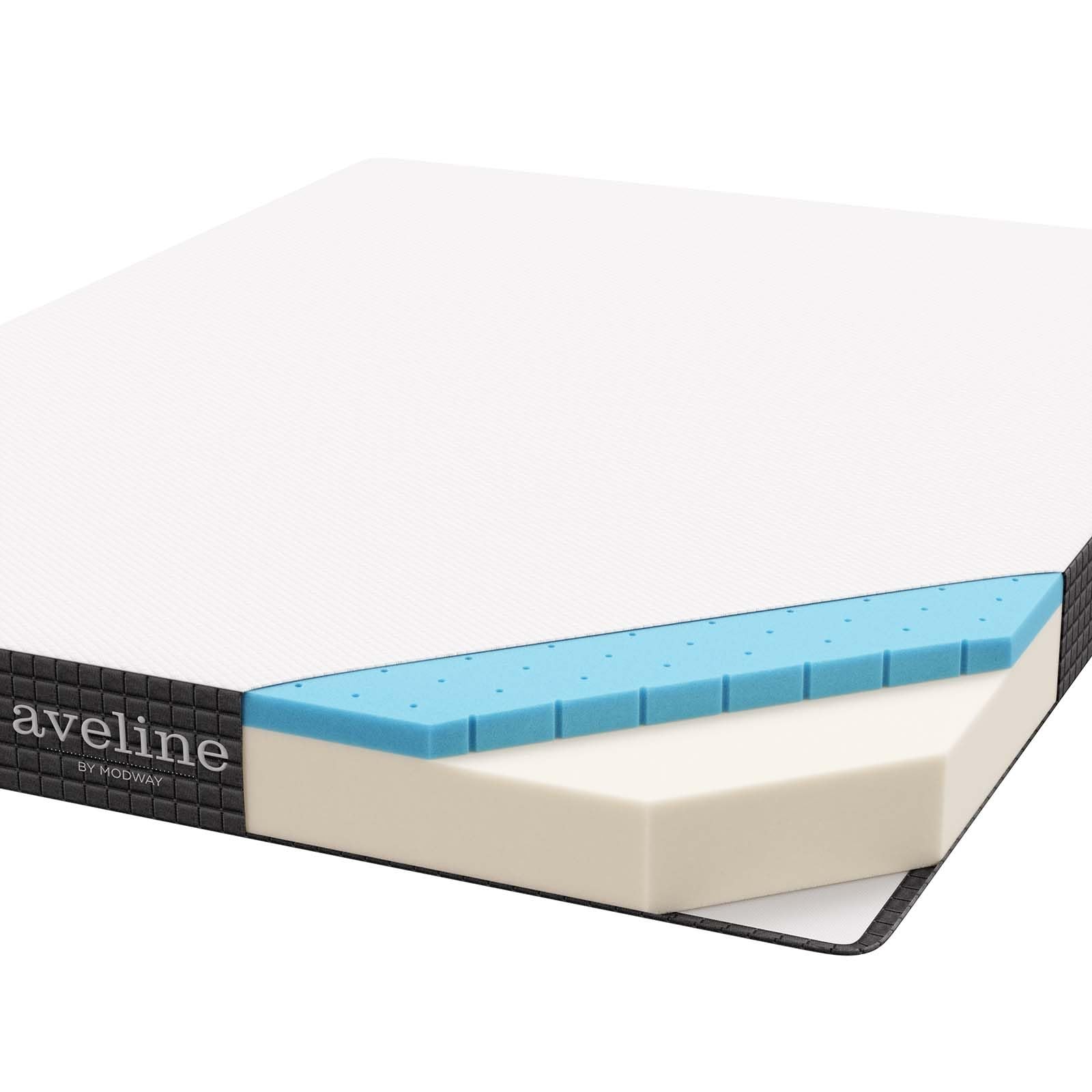 Pemberly Row 6″ Modern Style Memory Foam King Mattress in White