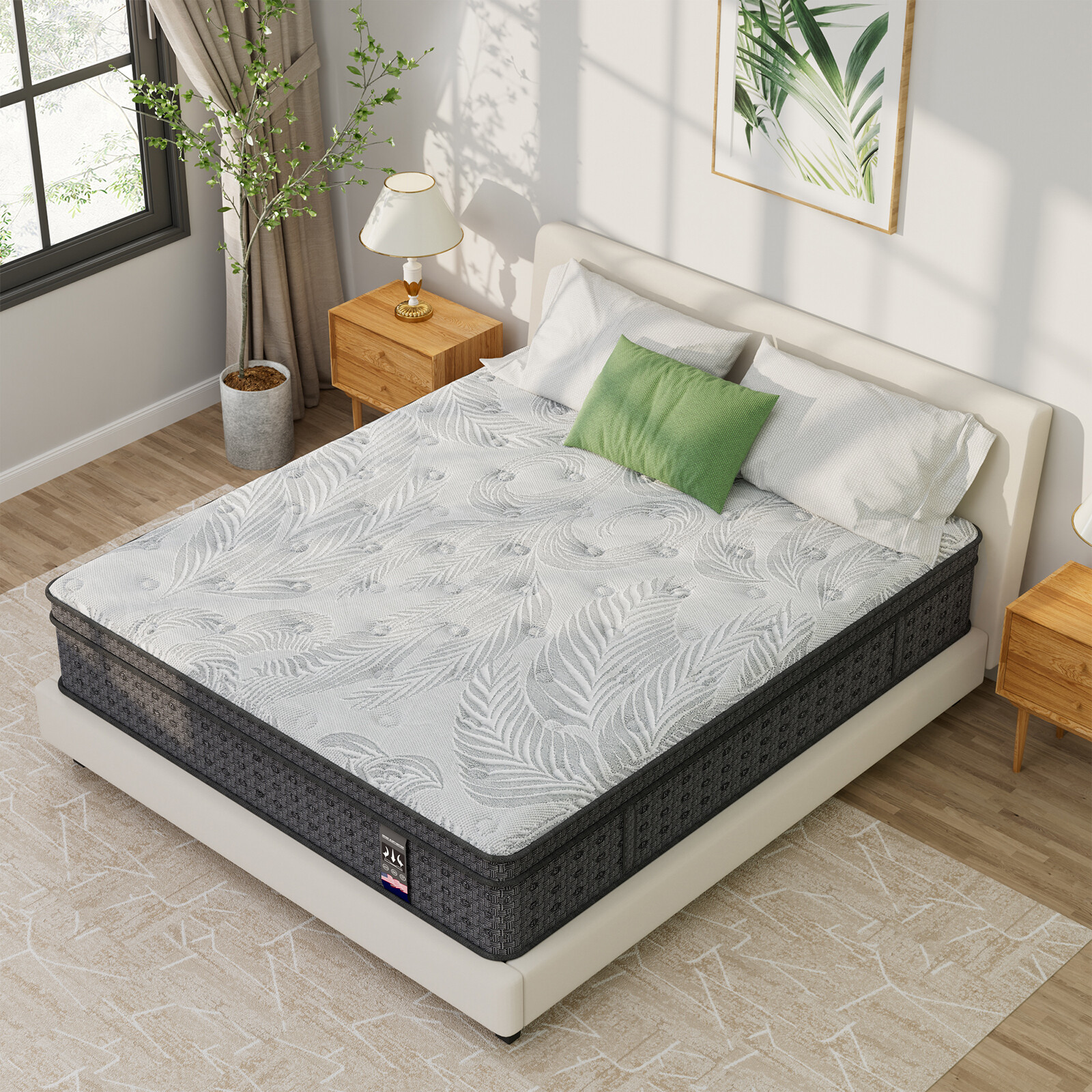 14″ Full Mattress Memory Foam Pocket Coils Hybrid Mattress CertiPUR-US Certified