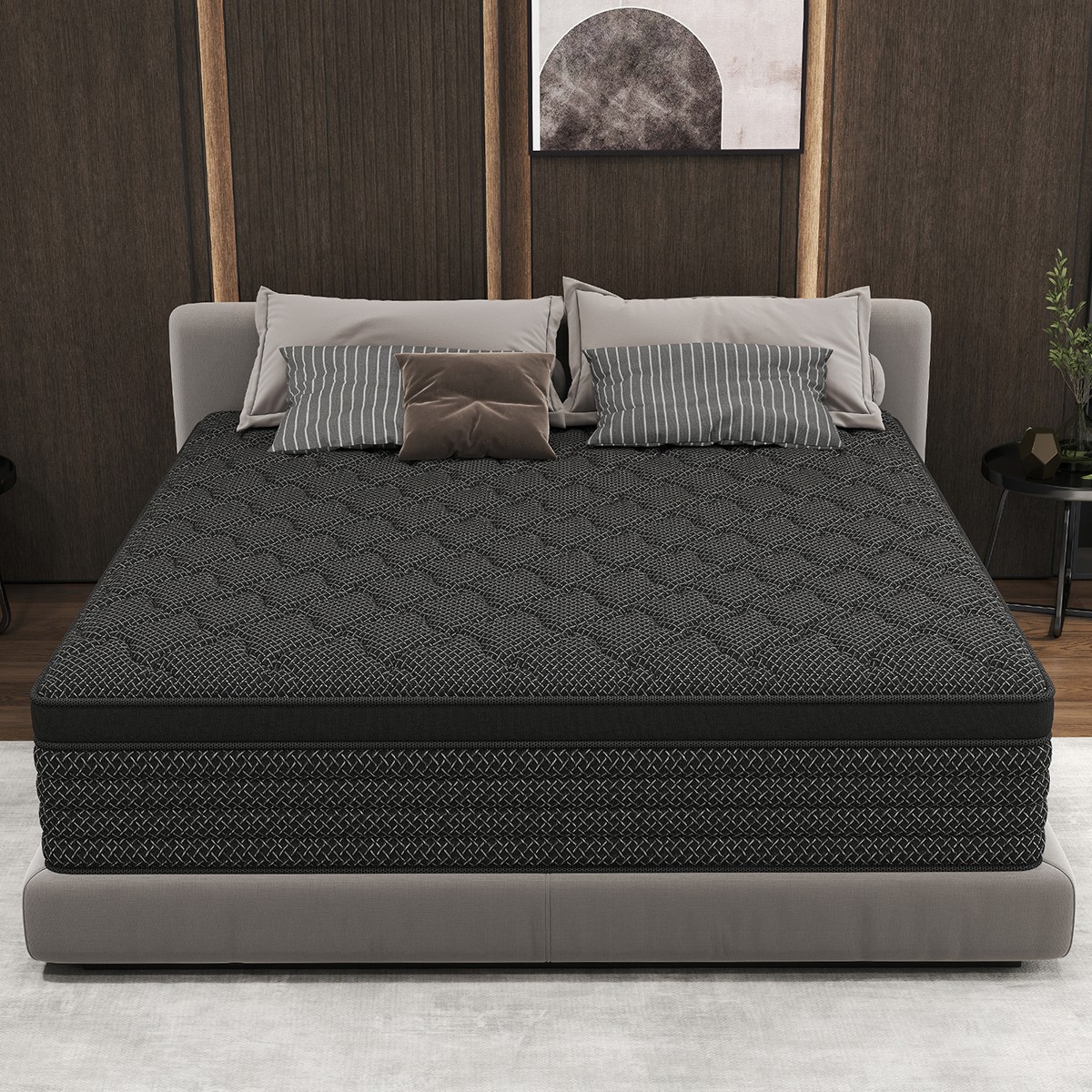 12″14″ Hybrid Mattress In A Box Gel Memory Foam Innerspring Twin Full Queen King