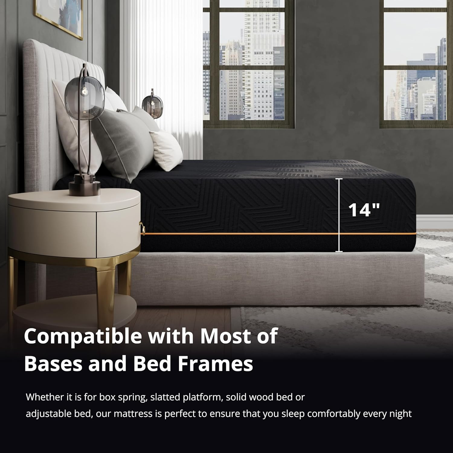 EGOHOME 14 Inch Hybrid Queen Size Mattress, Memory Foam Pocket Spring Mattress f