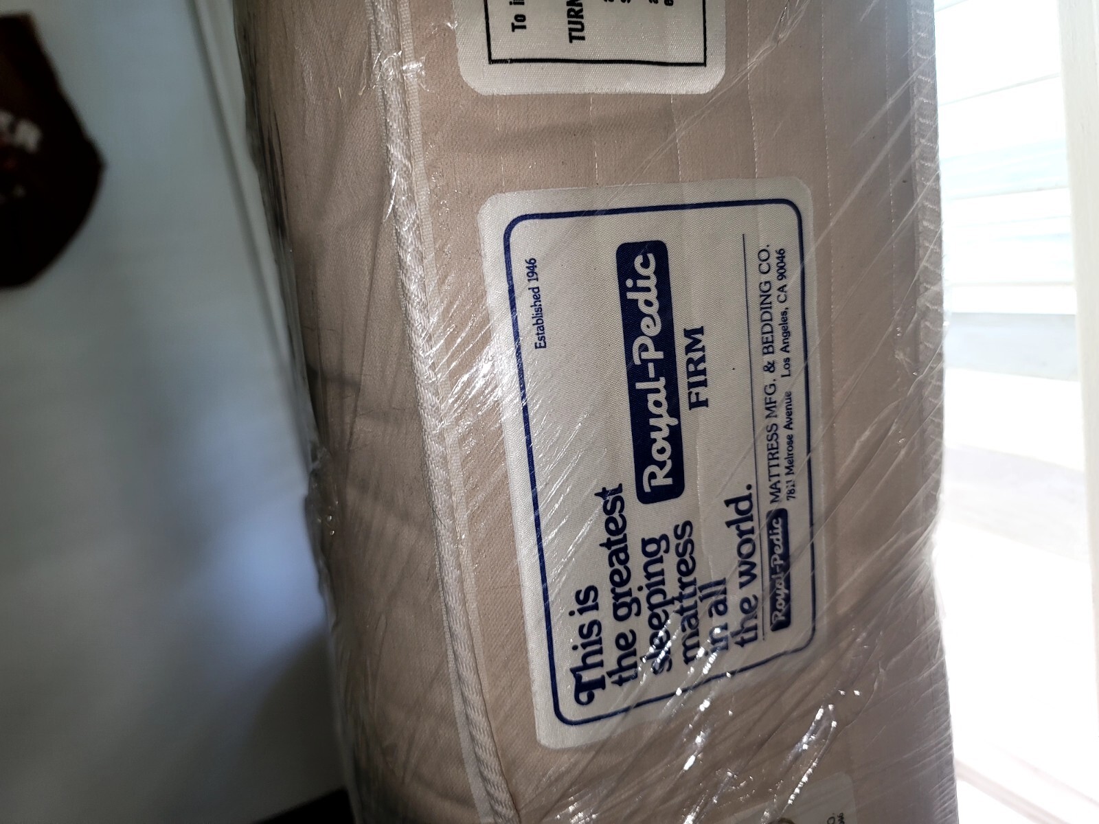 Royal Pedic Matress Twins Beige 100 % Cotton Individual 7 In H, 78 L X 36 W