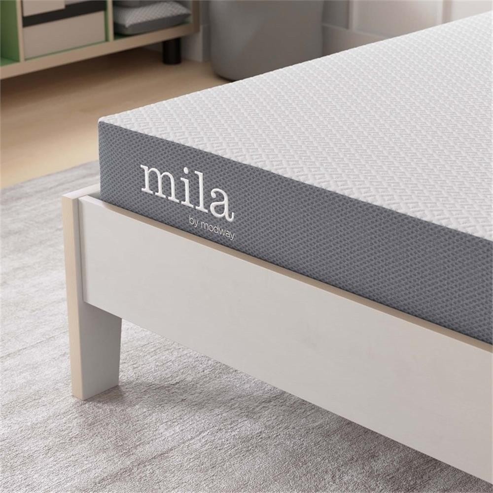 Modway Mila 6″ Modern Style Memory Foam Twin Mattress in White (Set of 2)