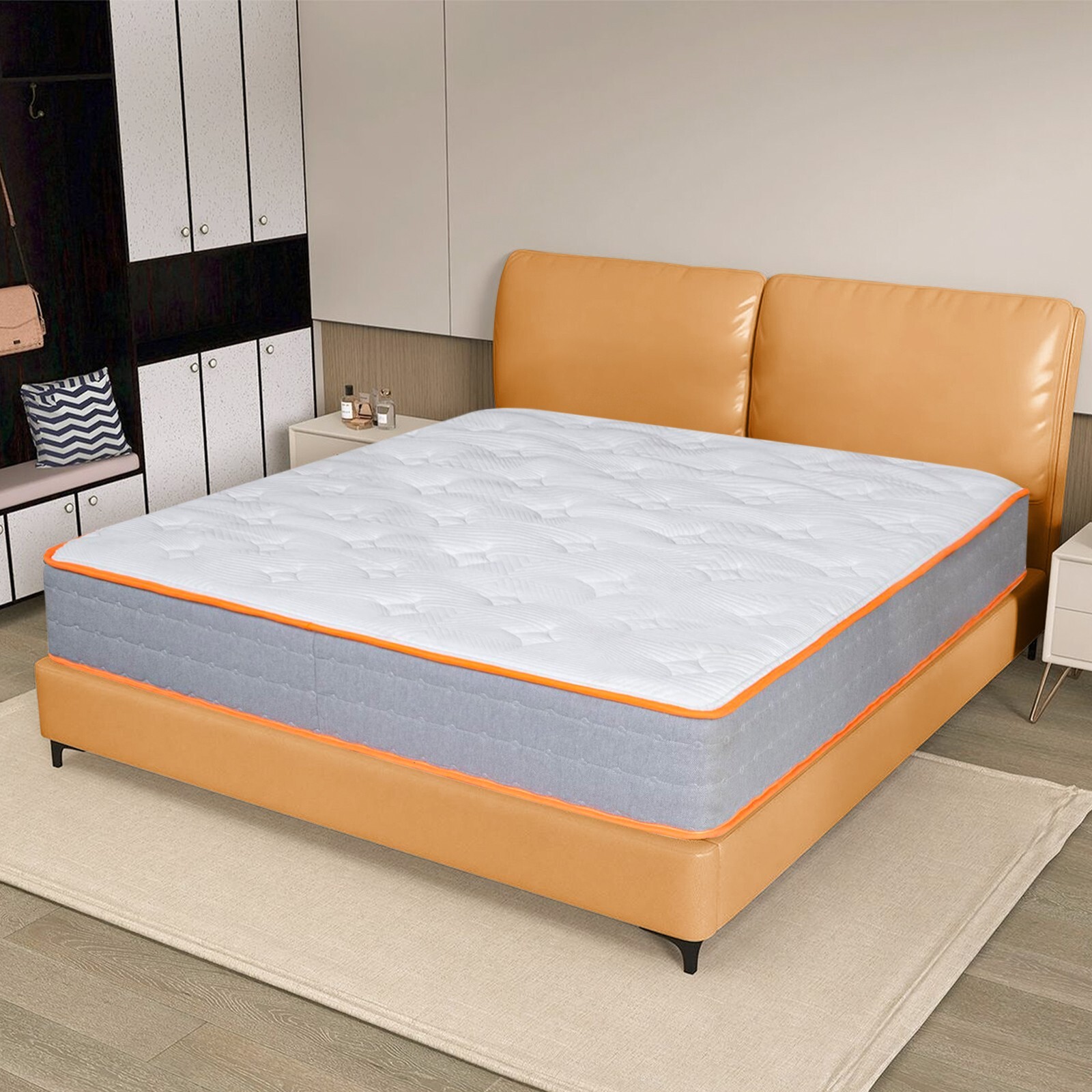OUUI 10 inch Hybrid Mattress, Gel Memory Foam Individually Pocketed Spring