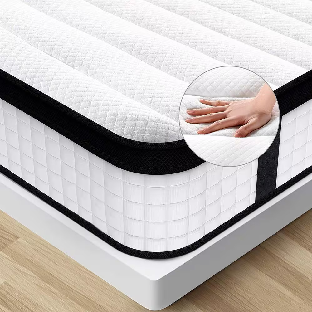 12 In. Medium Gel Memory Foam Hybrid Pocket Spring Pillow Top Full XL Mattress