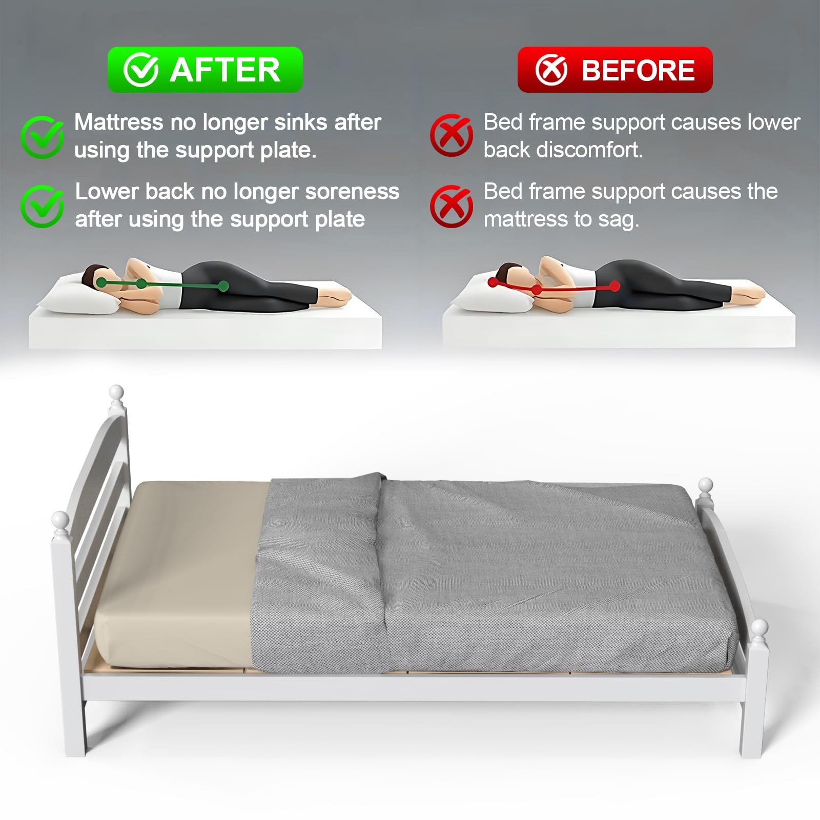 “Queen Bunkie Board Wooden Bed Slats for Mattress Support, 30″x60″ Twin Size”