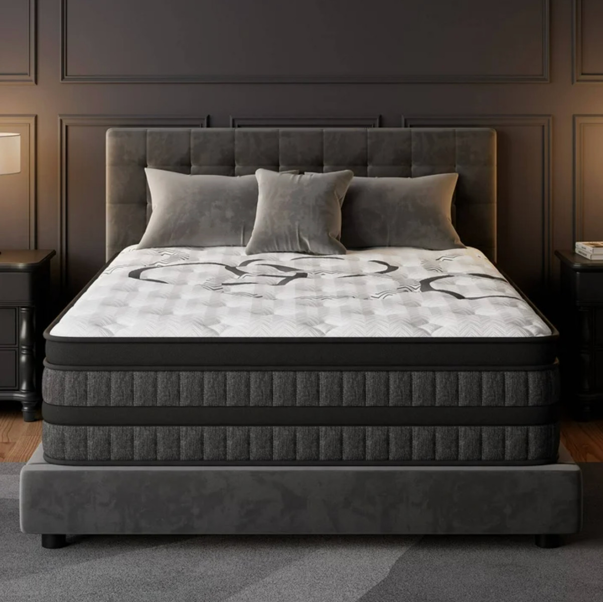 12″ Colchon KING Gel Memory Foam Hibrido Cama King Mattress Medium Firm Hybrid