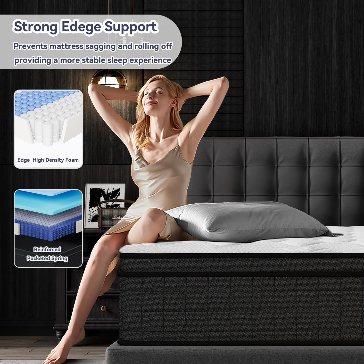 10″12″Twin Full Queen King Size Gel Memory Foam Mattress in a Box, Made in USA