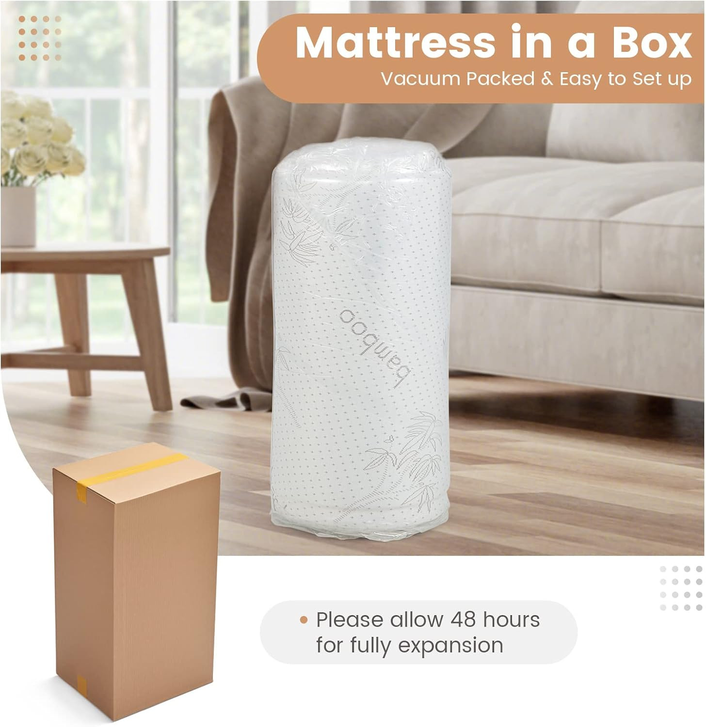 Folding Mattress, 4 Inch Gel-Infused Tri-Fold Mattress with Bamboo Cover & Carry