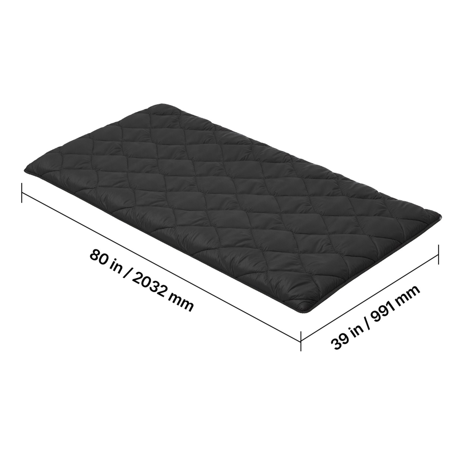 Uimoso Japanese Twin Tatami Mattress Foldable Futon Mat with Storage Bag Black