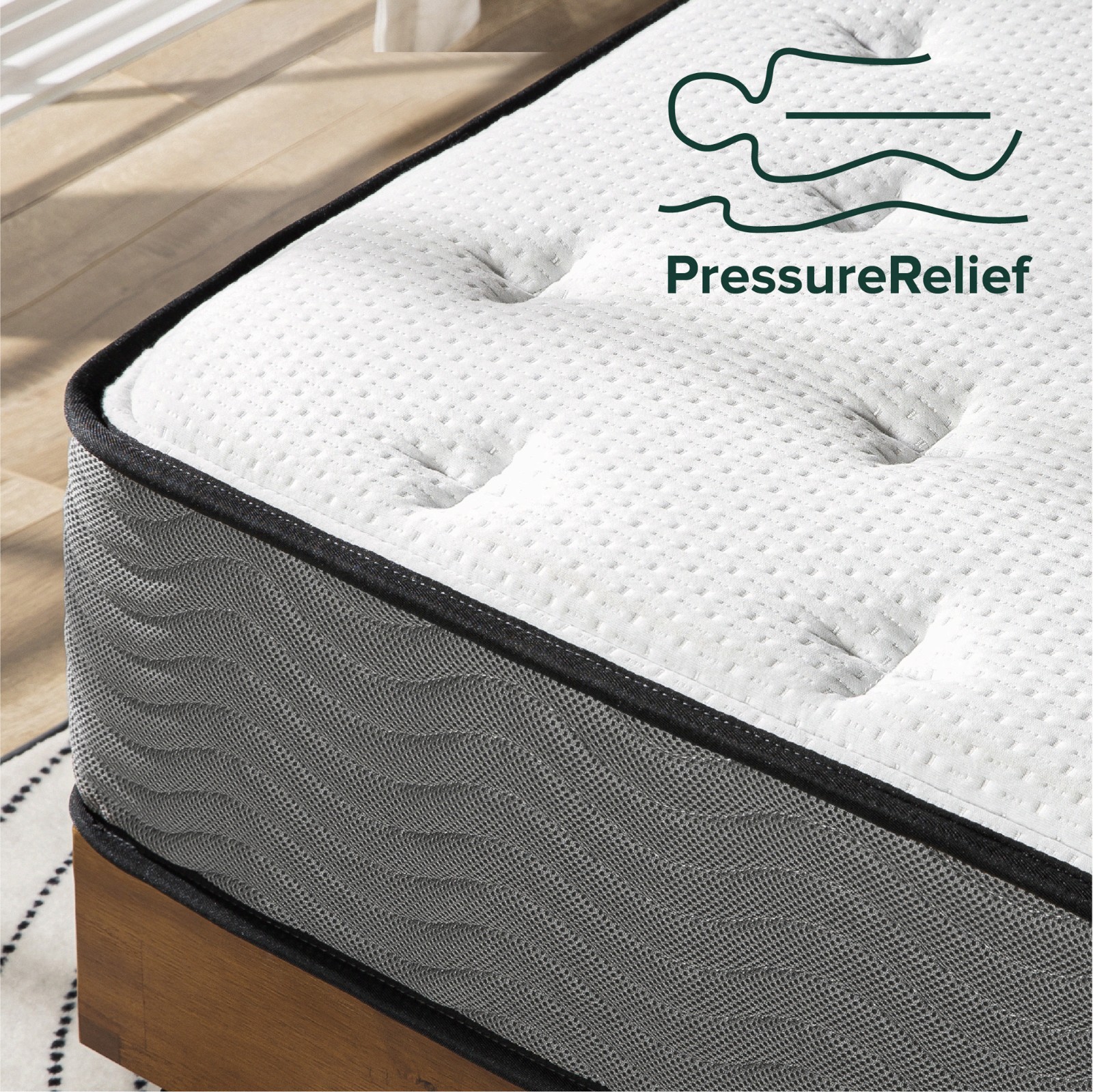 Support Plus 10″ Twin Tight Top Medium Hybrid Mattress with Comfort Foam