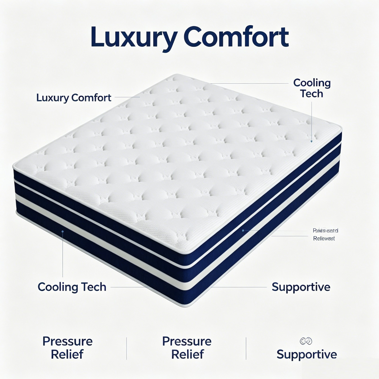 12in Gel Memory Foam & Spring Hybrid Mattress Breathable King size Bed In a Box