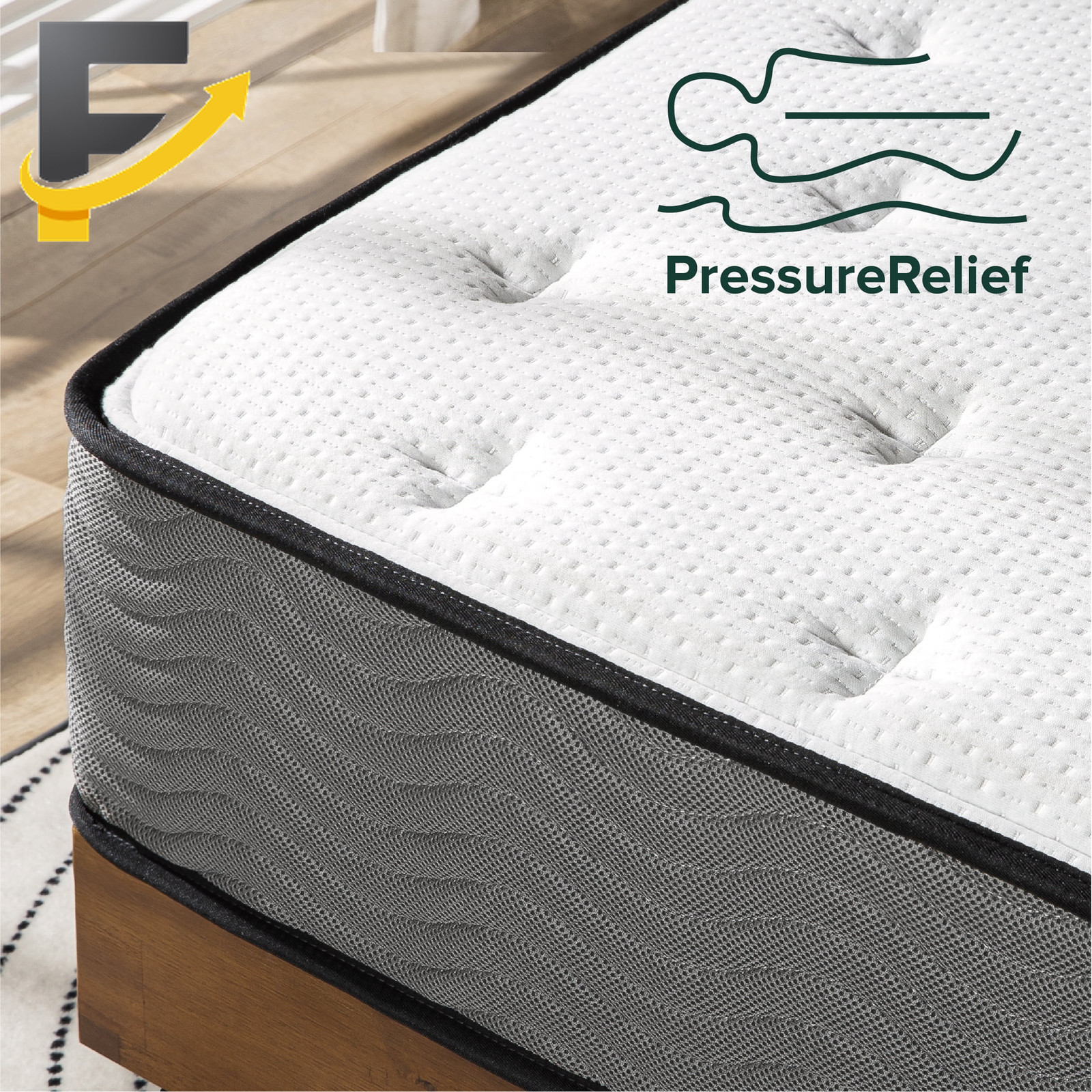 Zinus Support Plus 10″ Twin Tight Top Medium Hybrid Mattress with Comfort Foam