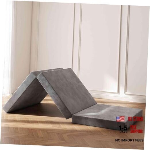 Swbvs Tri-Fold Memory Foam Mattresses, 4 inch Twin Folding 4inch-Tw” Grey