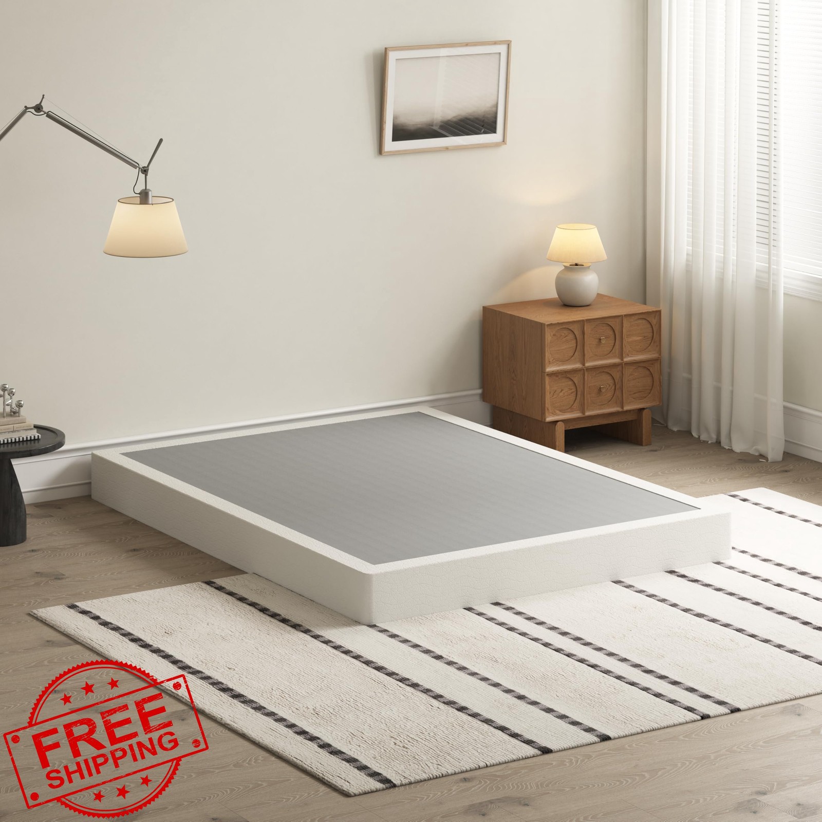ZASHONT King 7″ Box Spring Foundation Metal Mattress Support