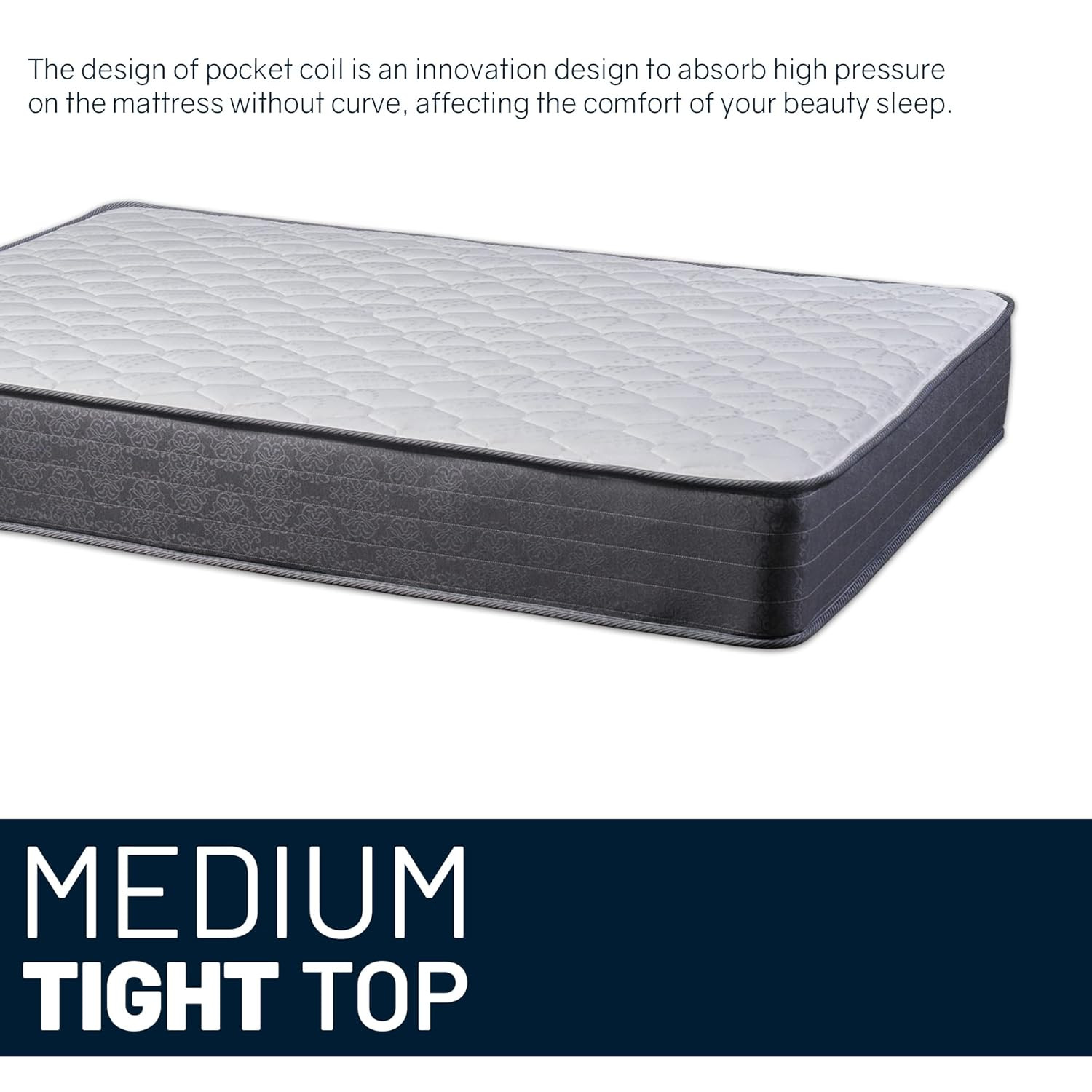 9-Inch Medium Firm Hybrid Mattress with Pocket Coils & Memory Foam, Bed in Box