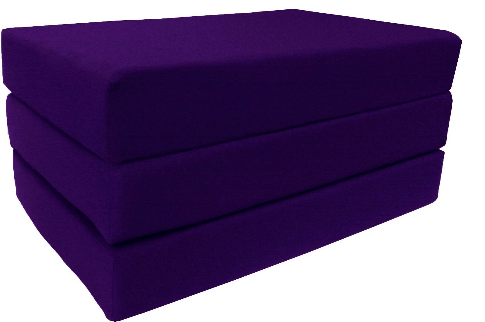 Queen Trifold Foam Beds, Folding Mattresses, Ottoman, RV Mattress, Purple