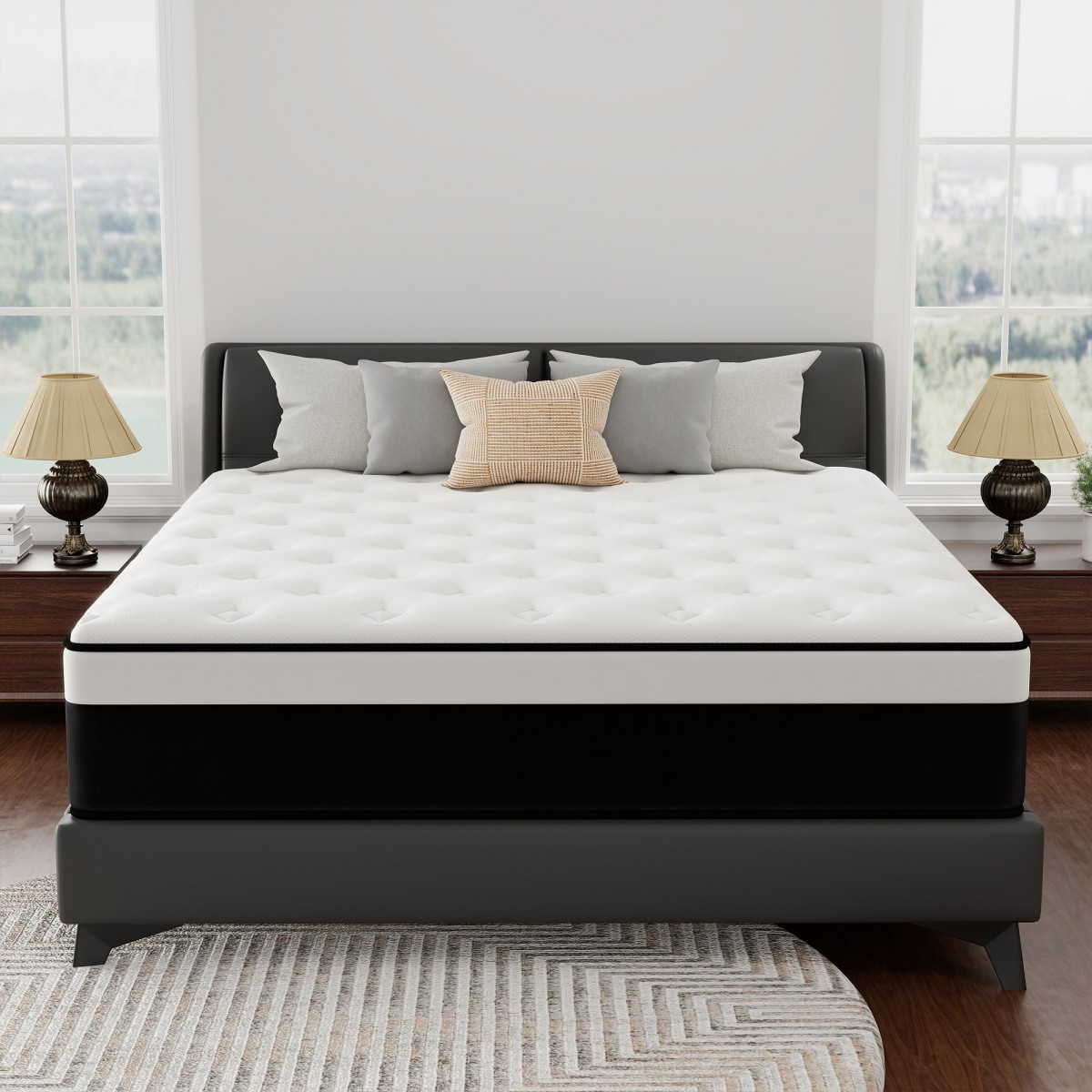 12 Inch Queen Size Mattress Gel Memory Foam Pocket Spring Hybrid Medium Firm Bed