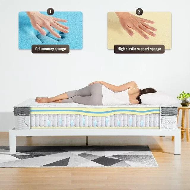 New GrandRest 13” Adult Ultra Support Gel Hybrid Memory Foam Mattress Full NIB