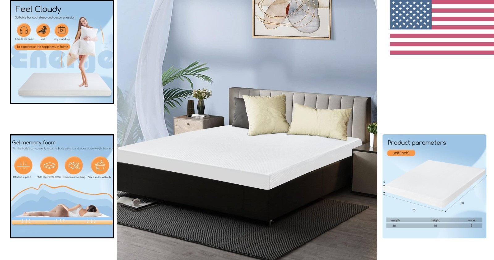 Luxury 5 Inch King Mattress | Gel Memory Foam | Breathable Cooling Comfort