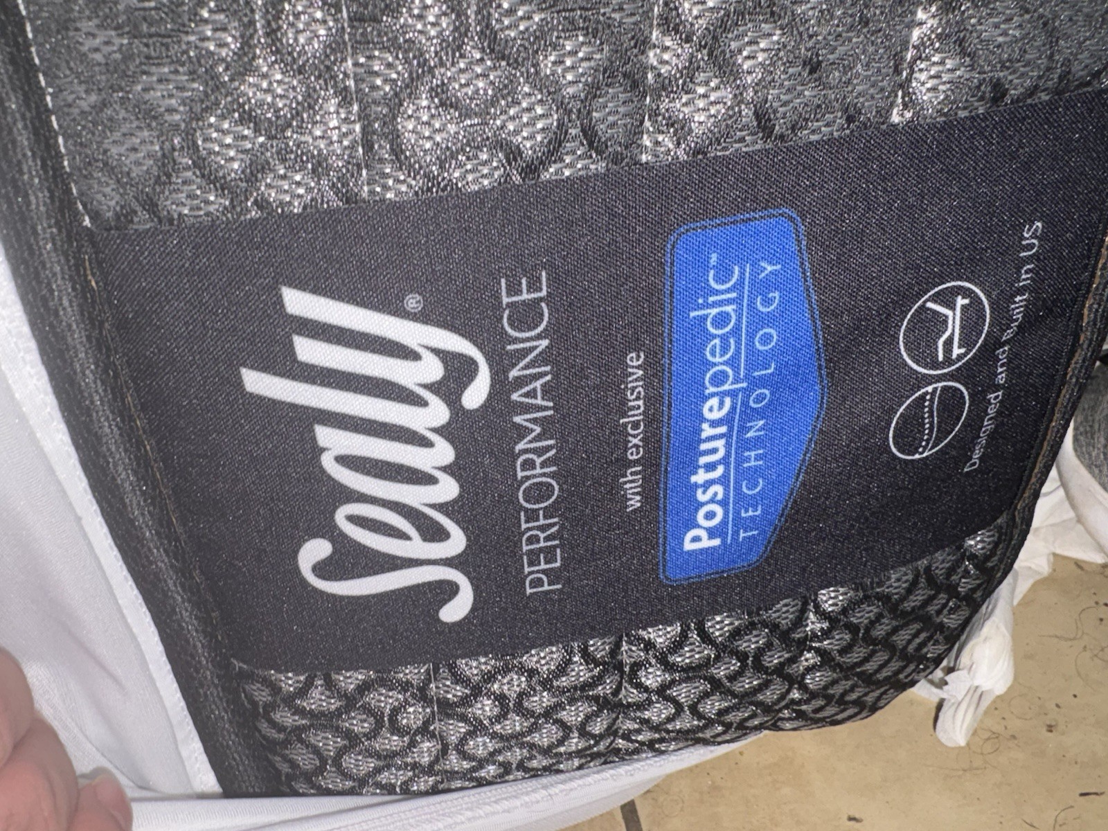 Sealy Performance Mattress Posturepedic Technology Geometric White Gray Black
