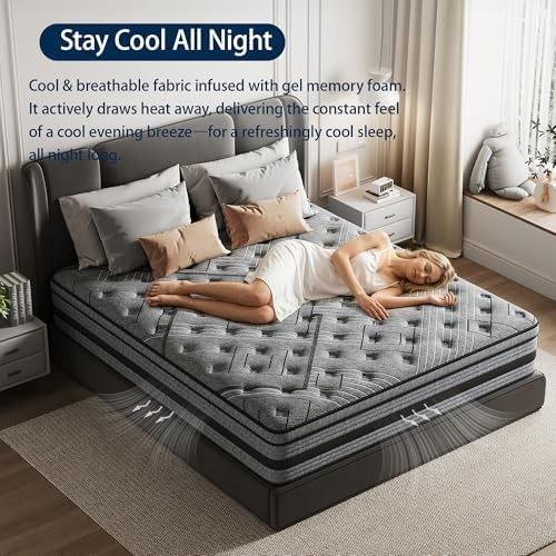 12 Inch Queen Mattress in a Box Hybrid Gel Memory Foam Pocket Spring Soft Plush