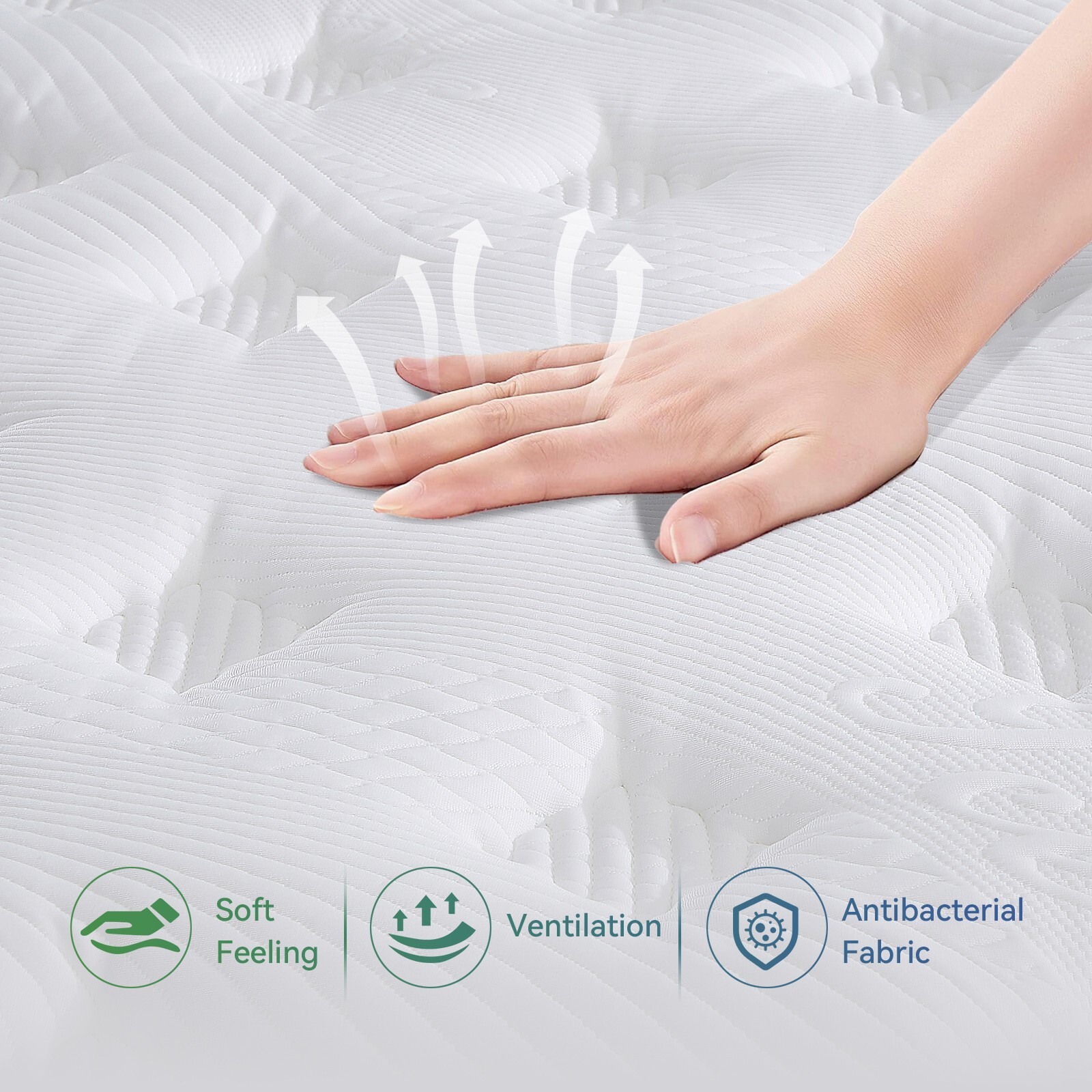 Hbaid 10″ 12″ Pocket Spring Hybrid Mattress, Twin Txl Full Queen King Size