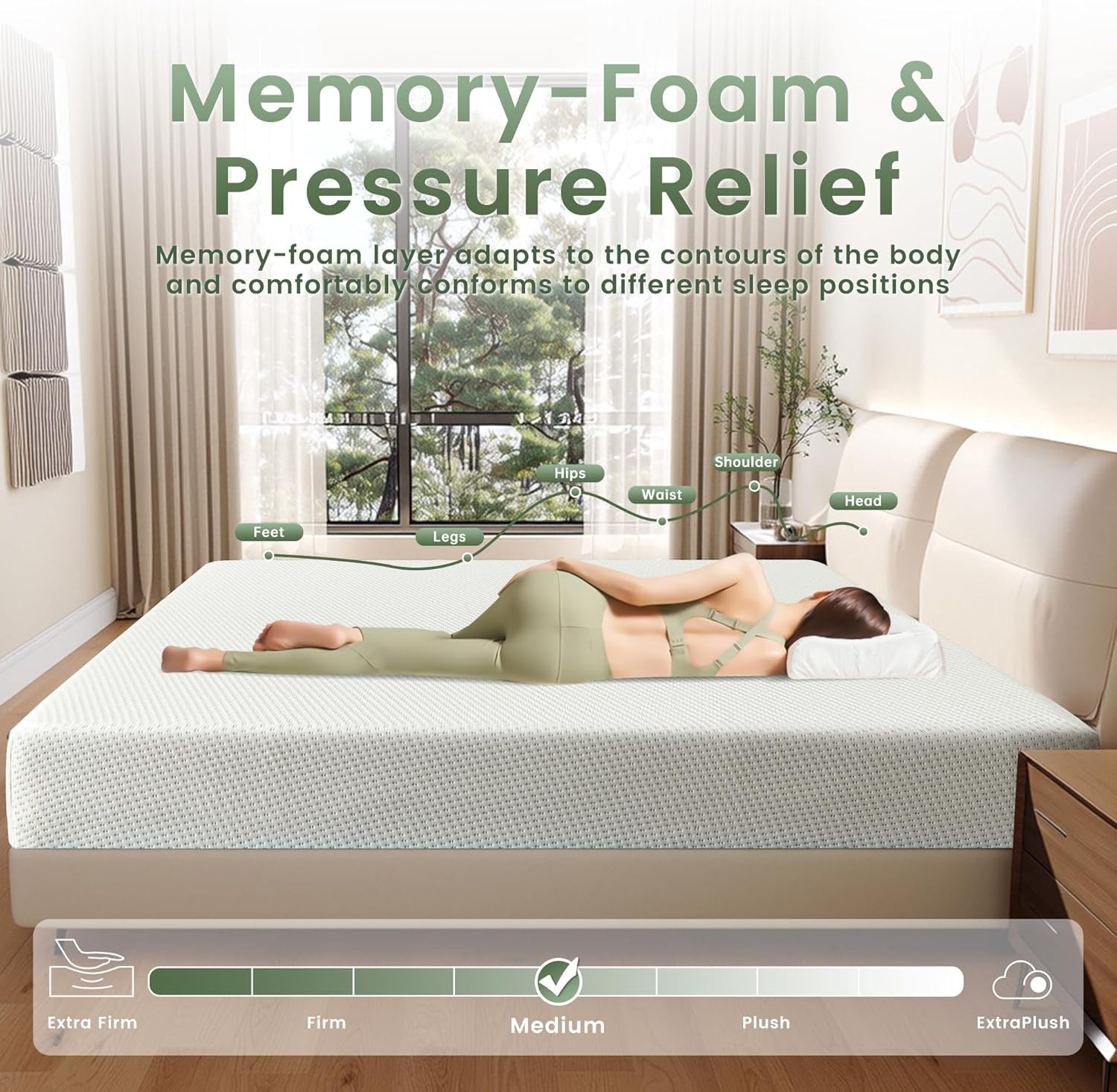 Twin Size Mattress, 5“Gel Memory Foam Mattress in a Box, Fiberglass Free, White