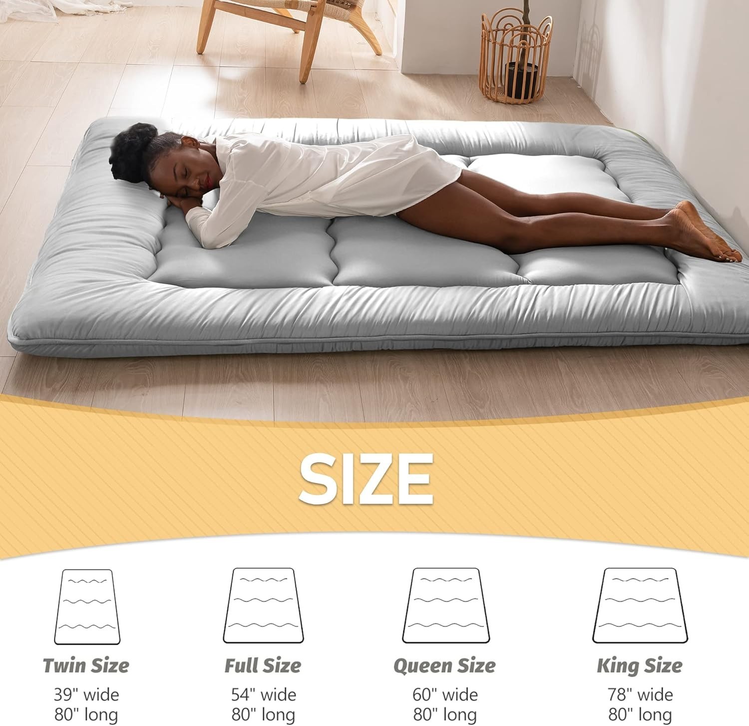 Luxury Japanese Floor Mattress Queen – Foldable Futon with Dustproof Cover