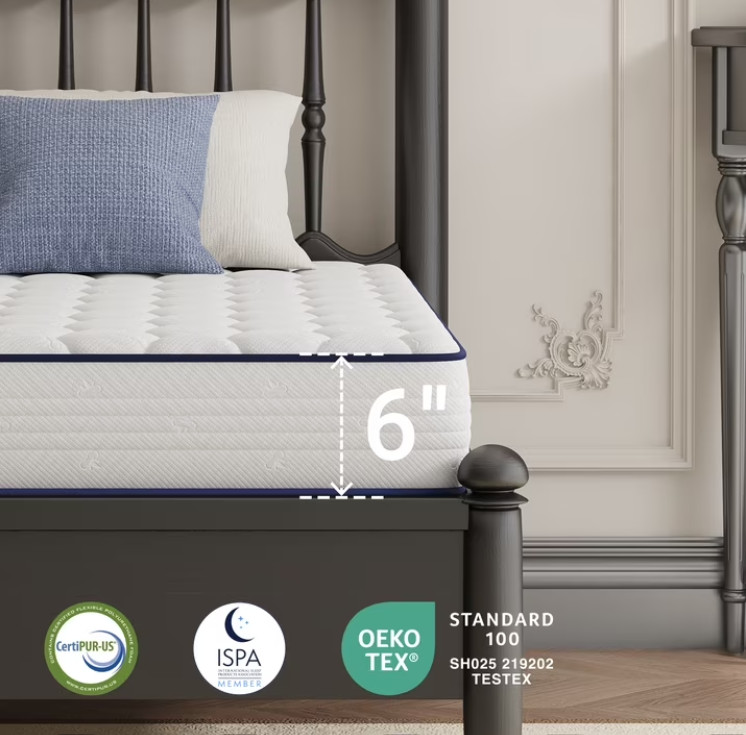 Avenco Pearl 6″ Twin Size Medium Adult Supportive Innerspring Mattress