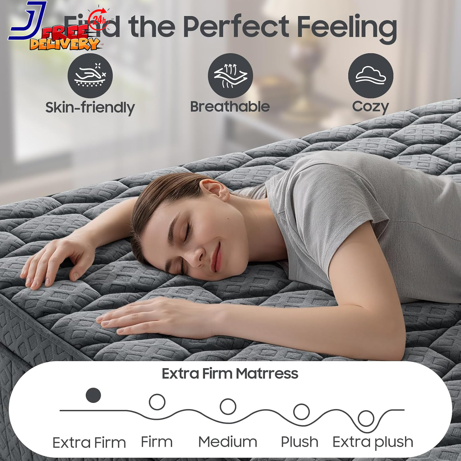 14 Inch Extra Firm Mattress Queen Hybrid Mattress with Back and Lumbar Hip Supp
