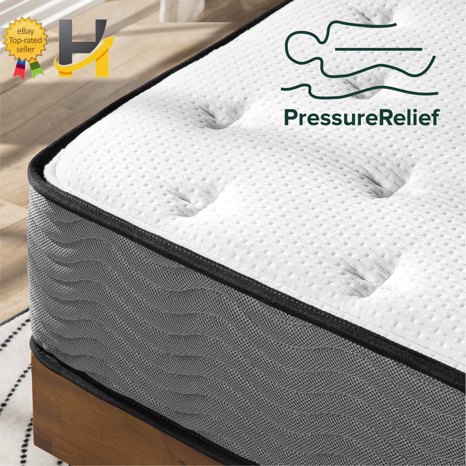 Zinus Support Plus 10″ Twin Tight Top Medium Hybrid Mattress with Comfort Foam