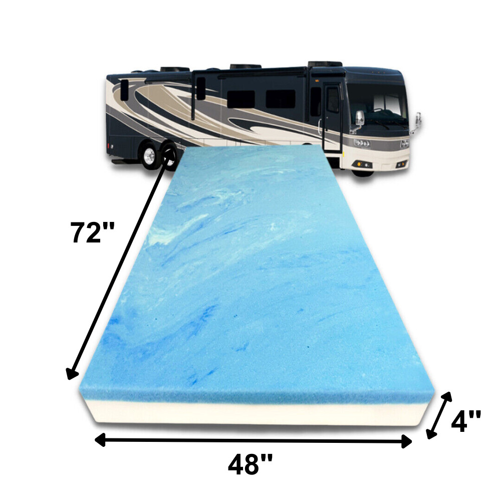 FoamRush 4″ x 48″ x 72″ Bunk RV Mattress Travel Camper