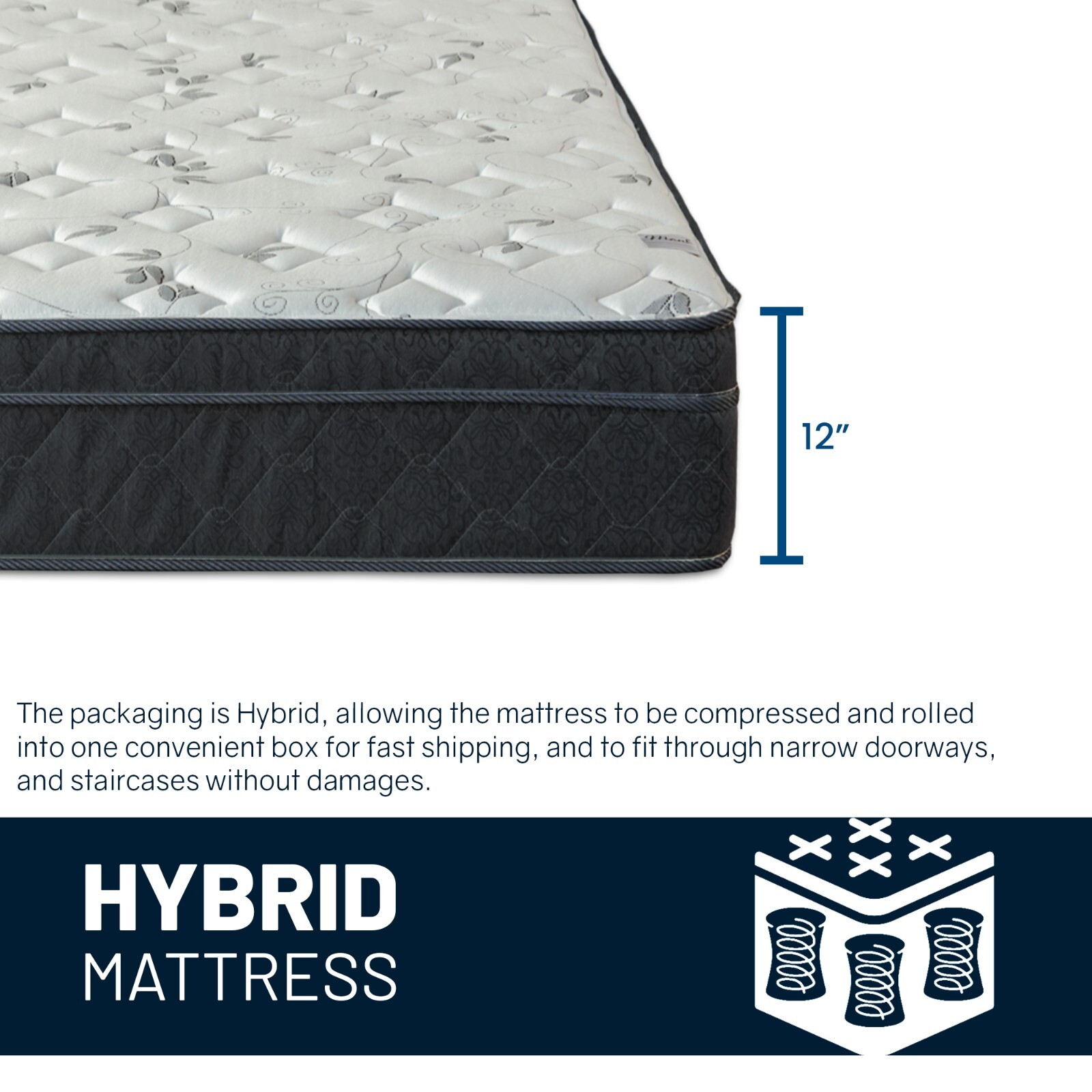 Continental Sleep, 12-Inch Euro Top Pocket Coil Hybrid Mattress