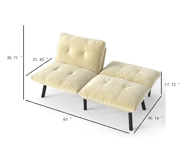 63″ L x 32″ W x 31″ H Cre Convertible Folding Sofa Bed Fabric Metal Fre