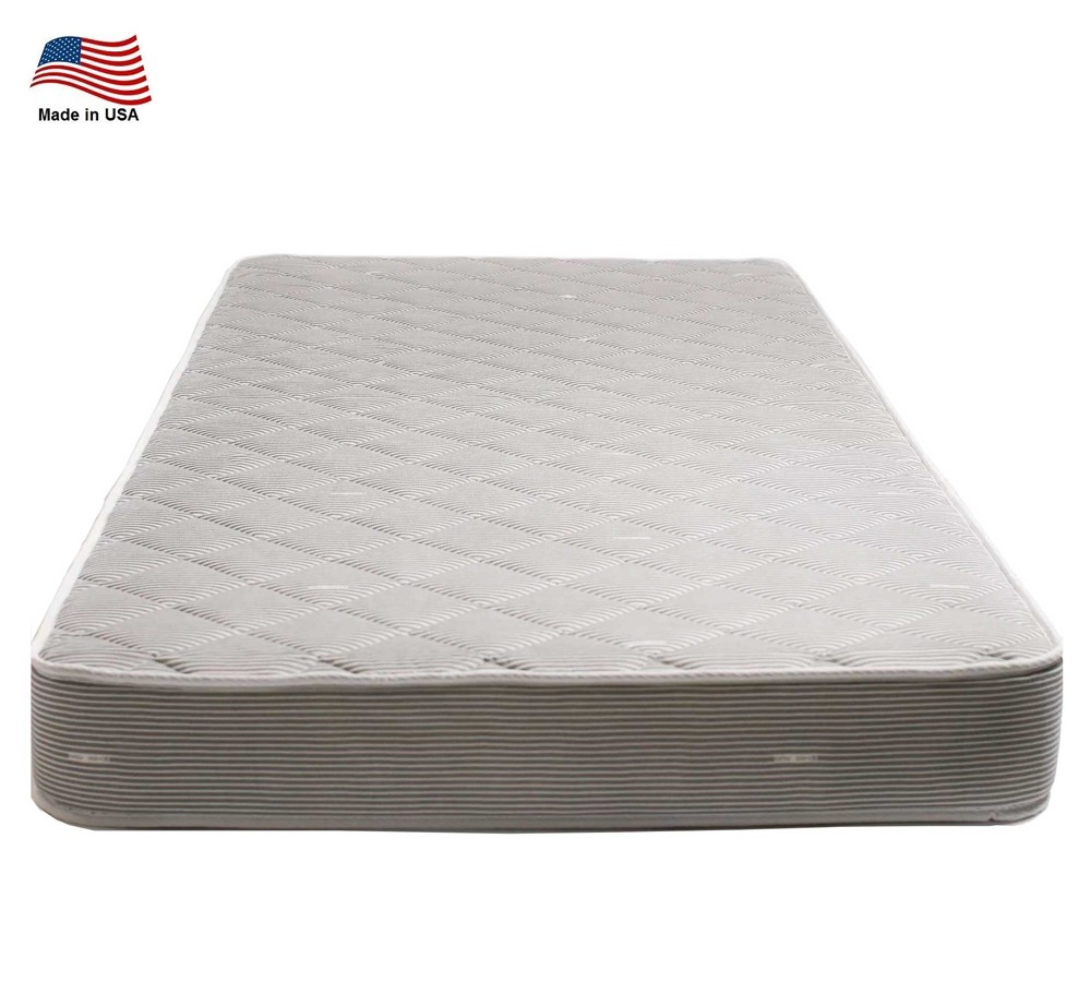 Mobile Luxury Mattress 6.5″ Gray, Pinstripe, Quilted Both Sides 38″W x 75″ Long