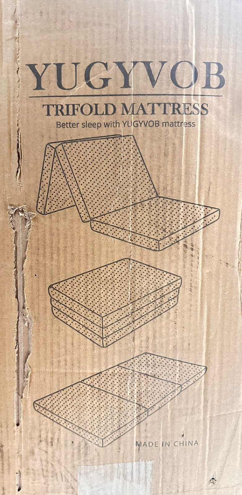 YUGYVOB Foldable Mattress with Non-Slip Bottom and Removable Cover Queen