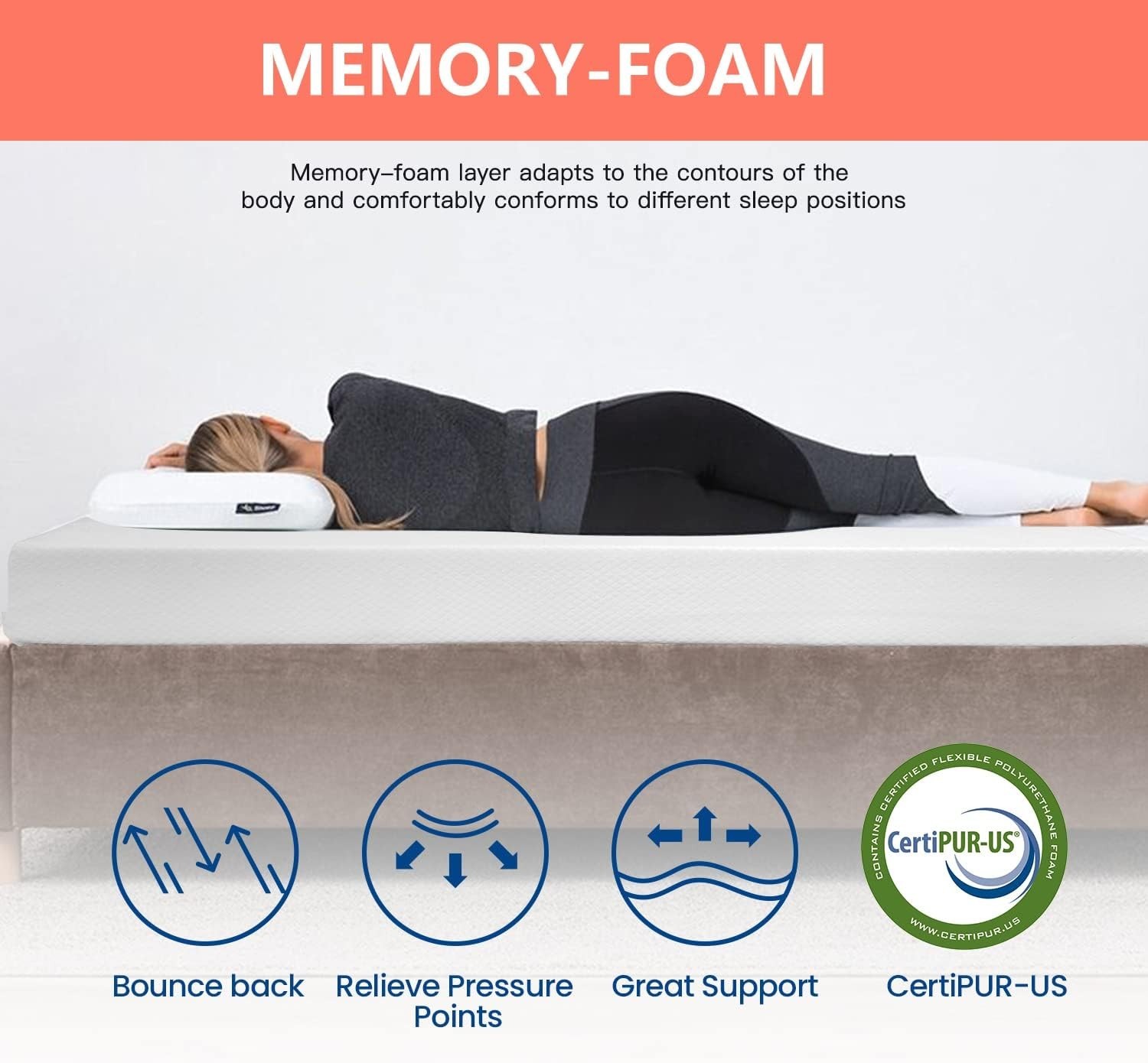 Colchón Queen De Espuma Viscoelástica 5 Pulgadas Colchones Memory Foam En Oferta