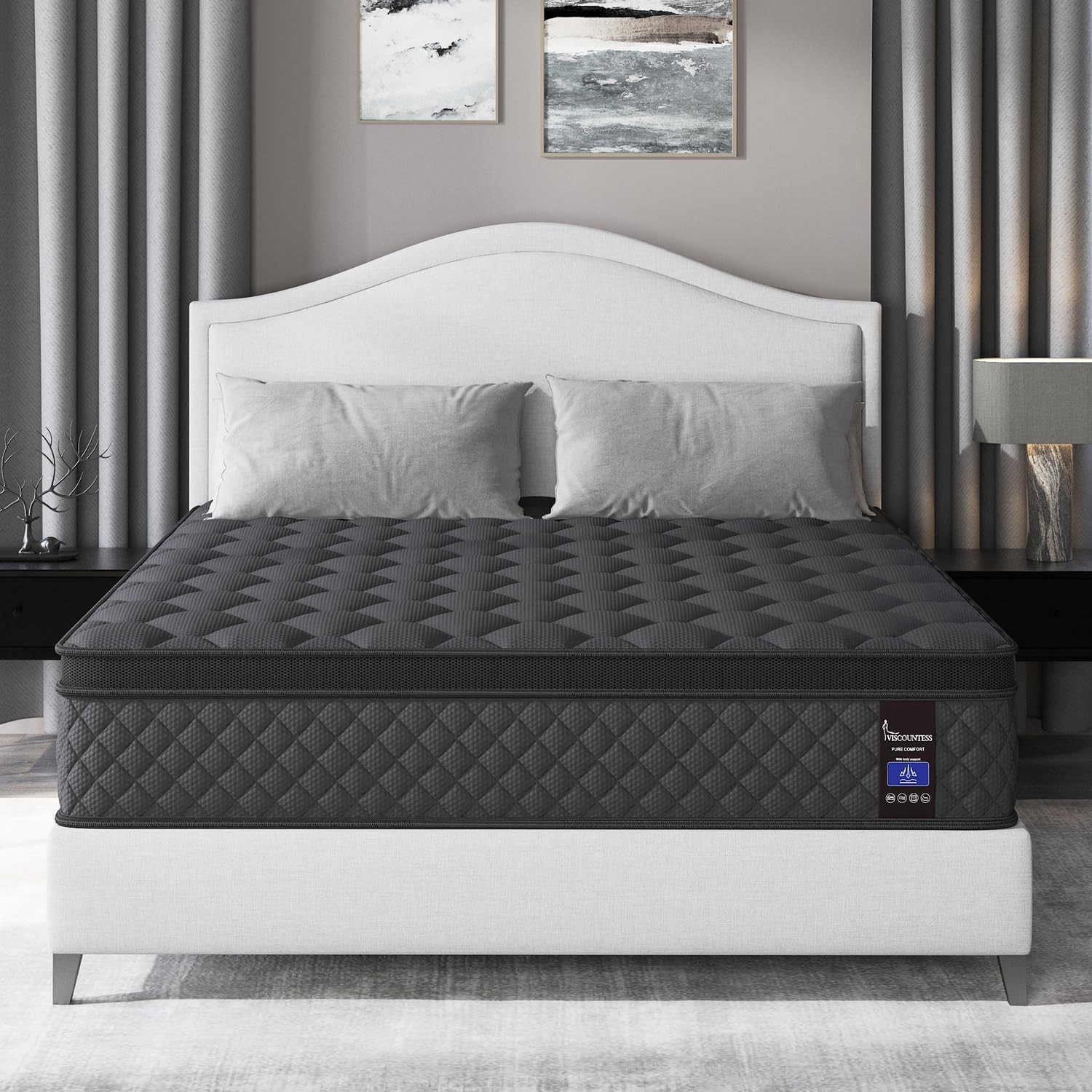 14 Inch Twin Euro Top Hybrid Mattress with 100 Night Trial & 10-