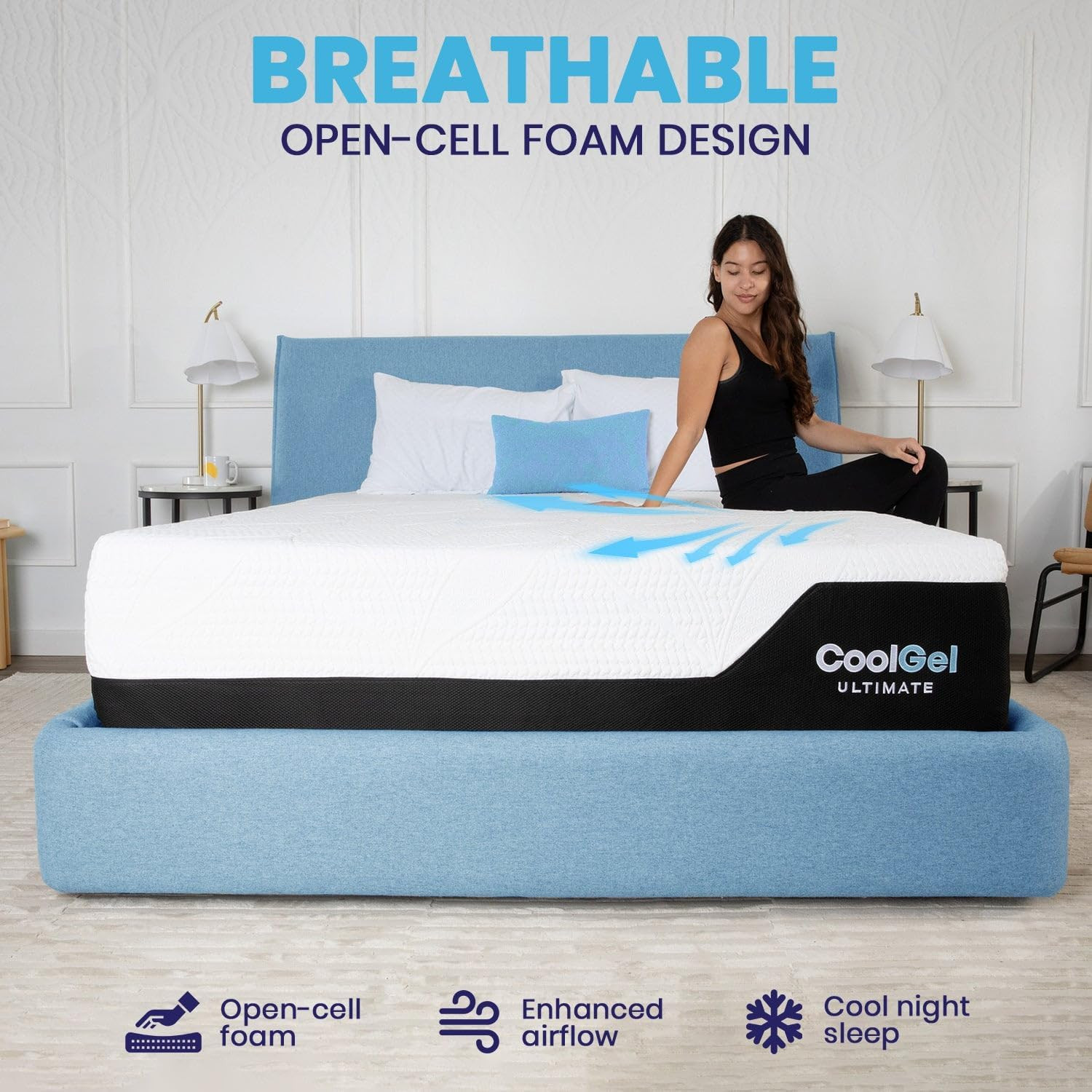 Chill Memory Foam 14-Inch Mattress with Pillow, Certipur-Us Certified, Mattress