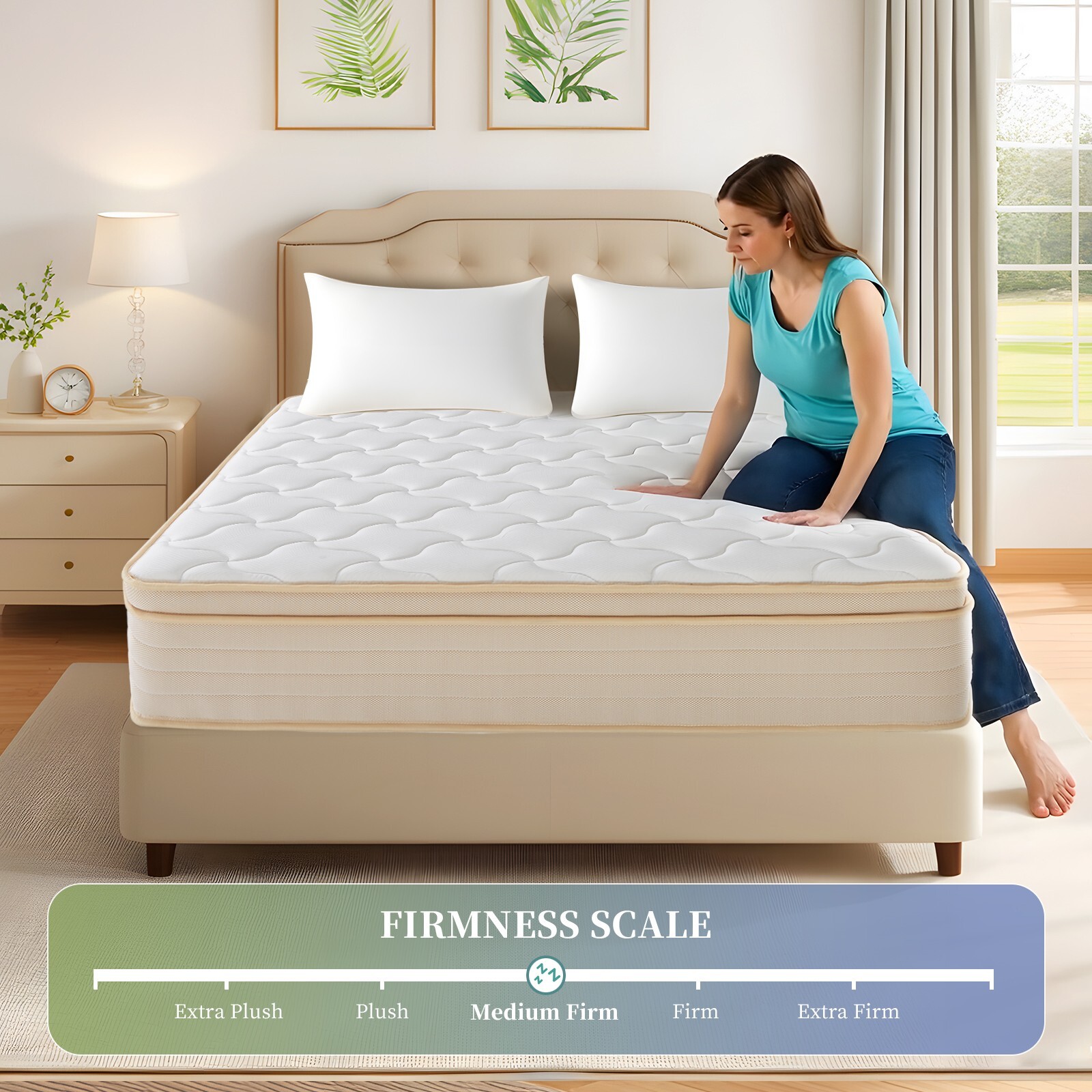 Hbaid 10″ 12″ Pocket Spring Hybrid Mattress, Twin Txl Full Queen King Size
