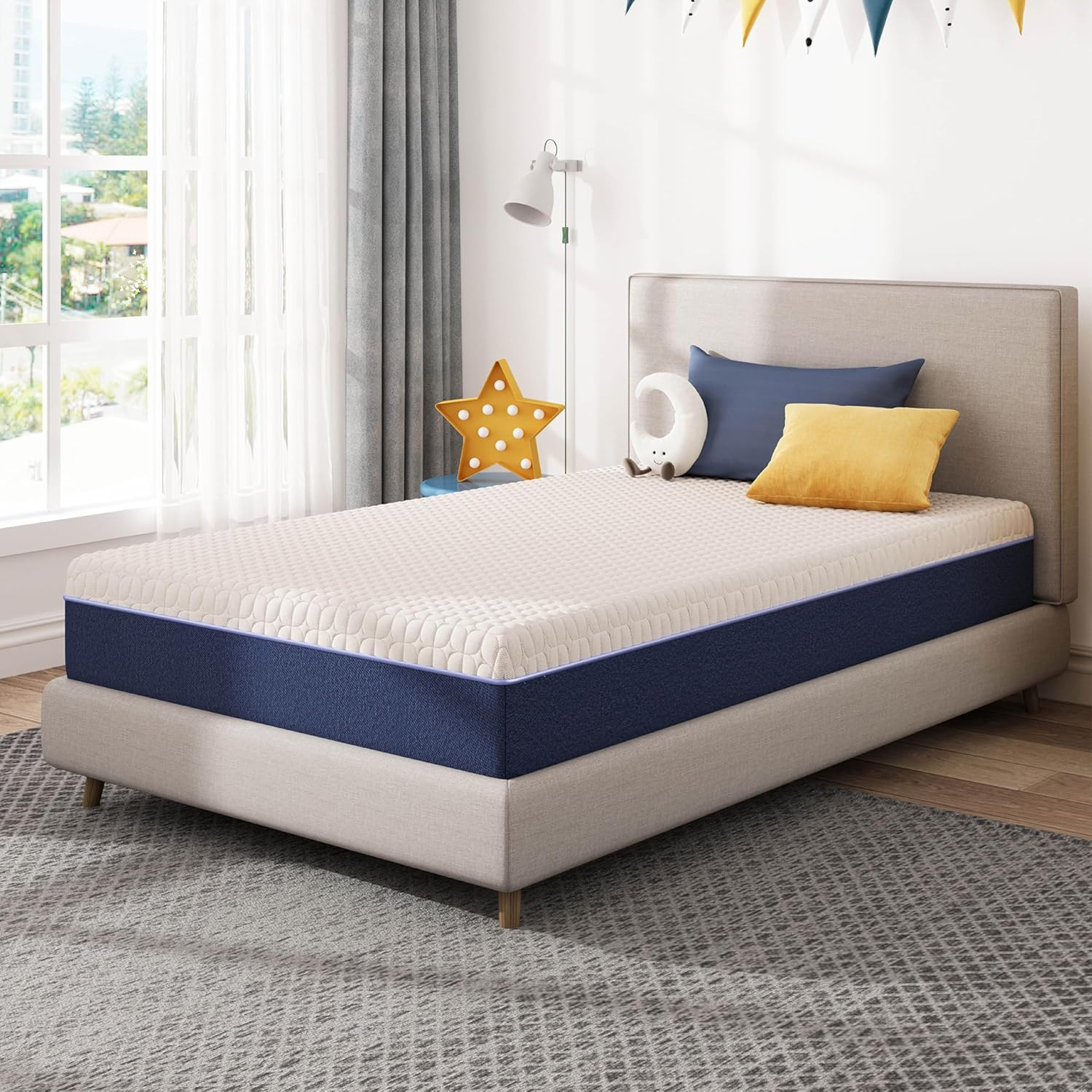 Gel Cooling 8″ Twin Mattress for Kids – Medium Firm, Back Pain Relief, CertiPUR-