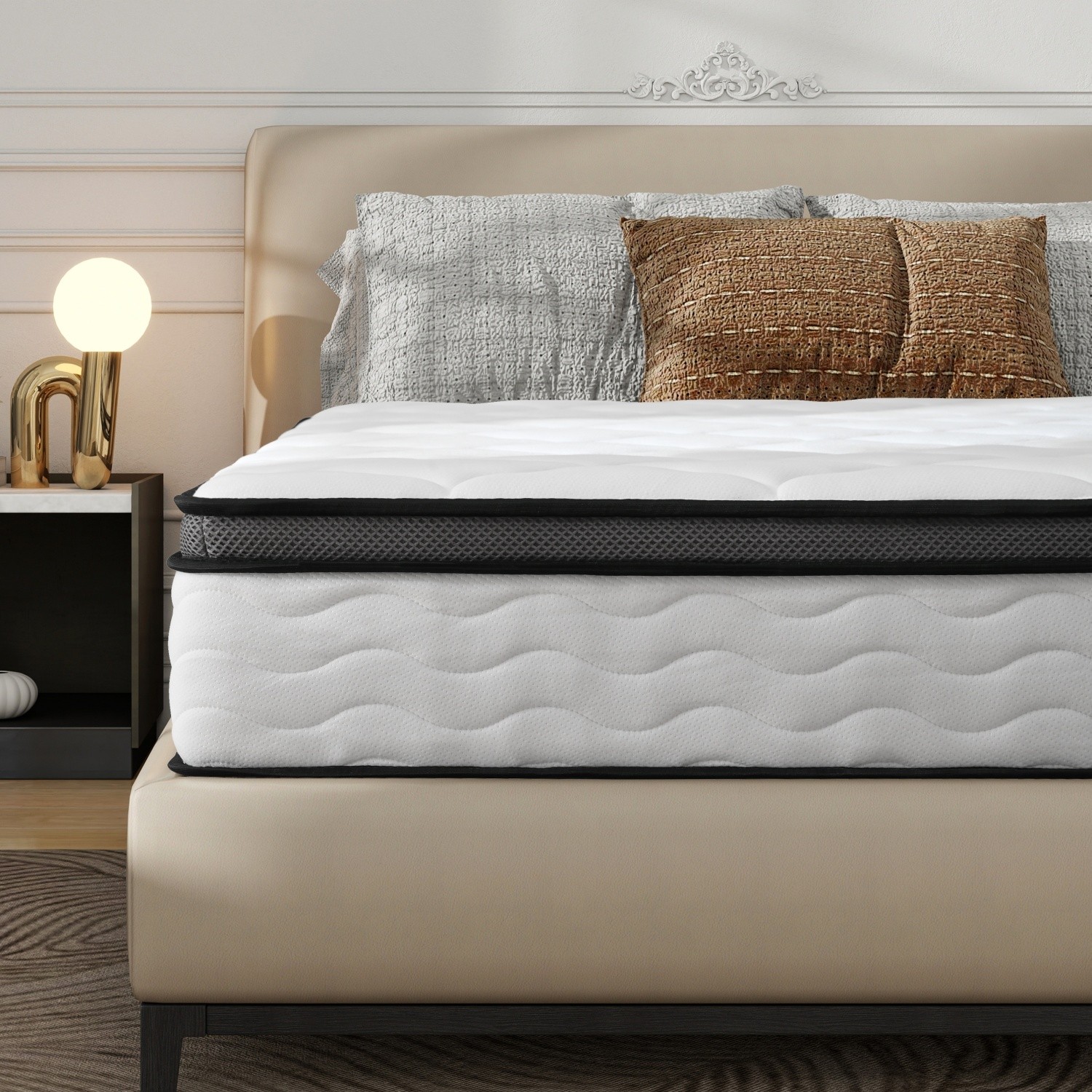 12 Inch Full/Queen Mattress Medium Soft Hybrid with Memory Foam & Pocket Springs