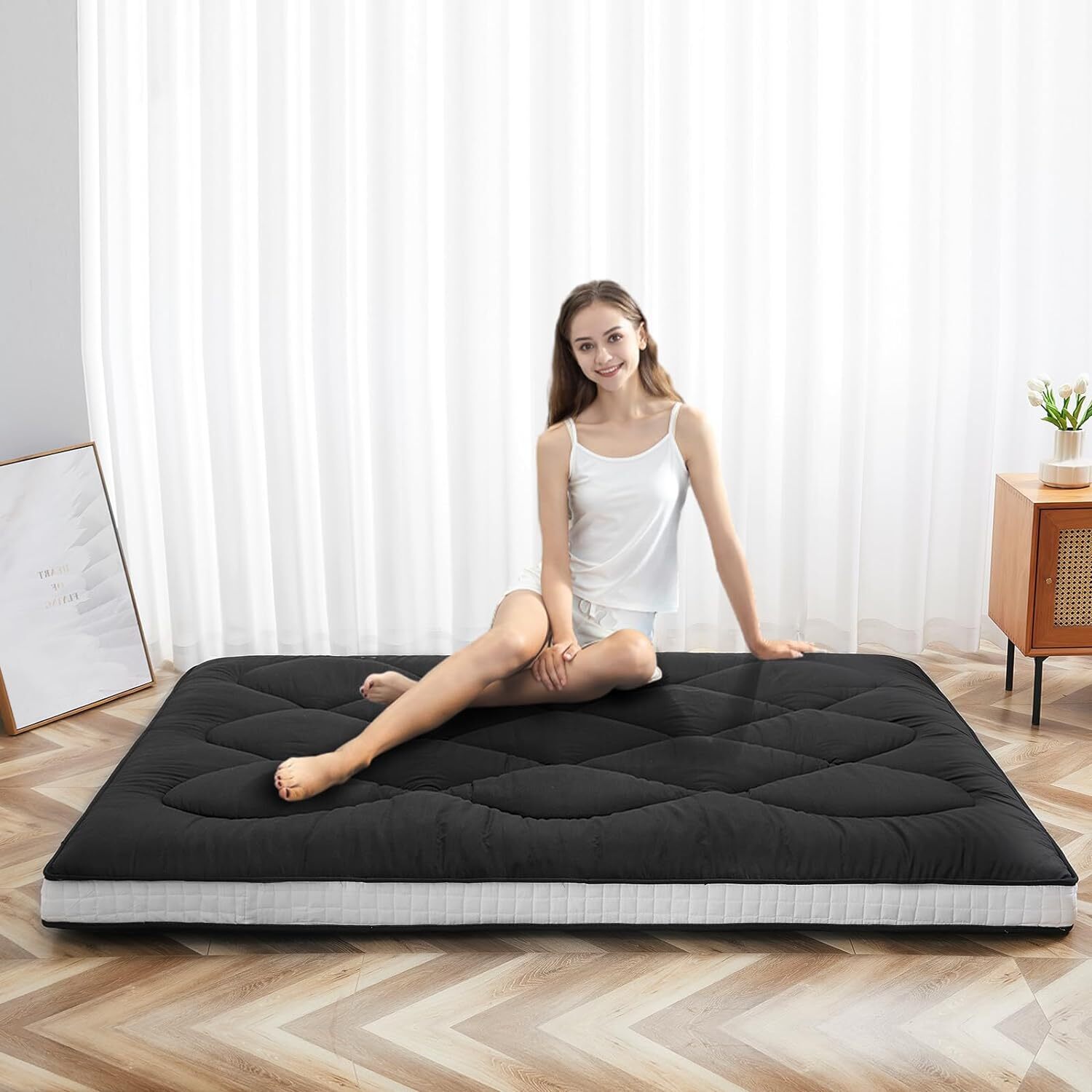 NAIZEA Memory Foam Mattress 2.5 inch / 4 inch Folding Mattress Travel Guest Mat