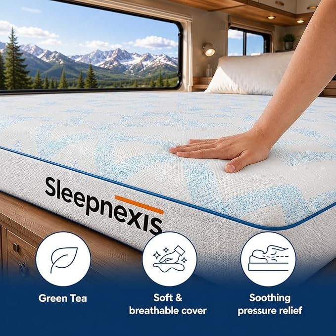 RV Mattress Cooling Gel Memory Foam Medium Firm Mattress in a Box