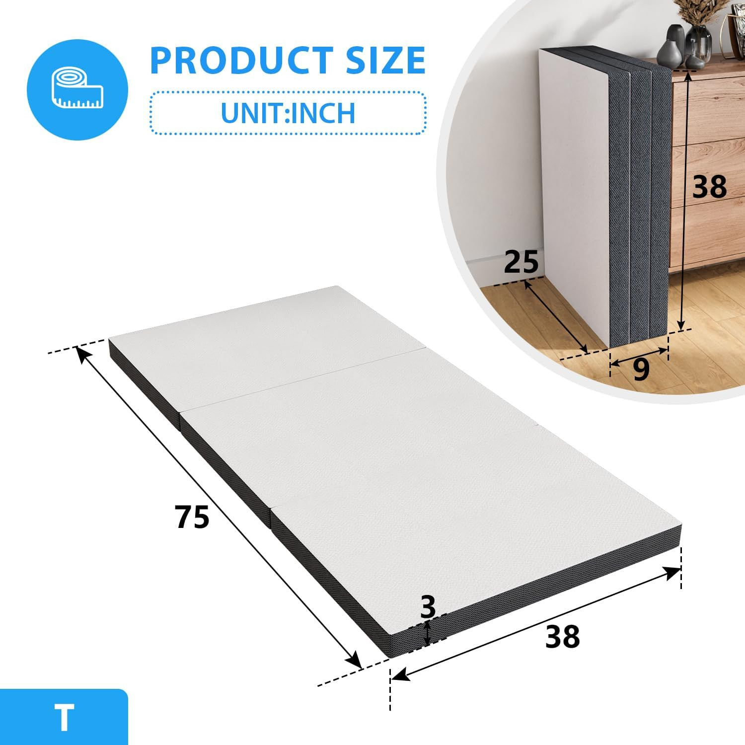 Colchon De Espuma Viscoelastica Plegable Individual Para Dormir En El Suelo Piso