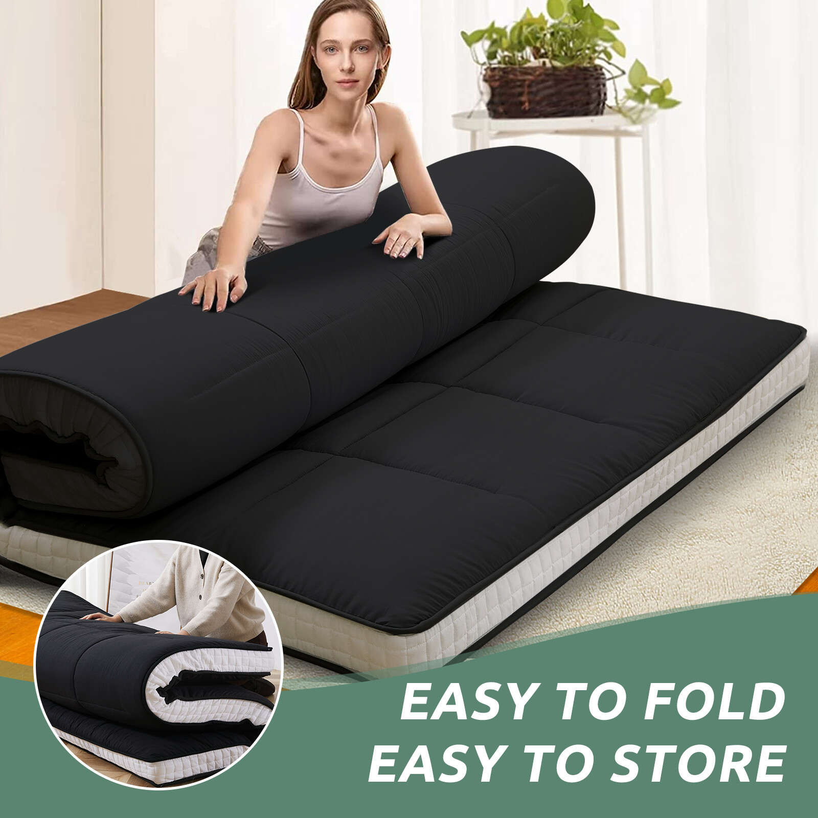 SLSY Japanese Futon Floor Mattress for Adults & Kids 4 inch Thickness Sleep Mat