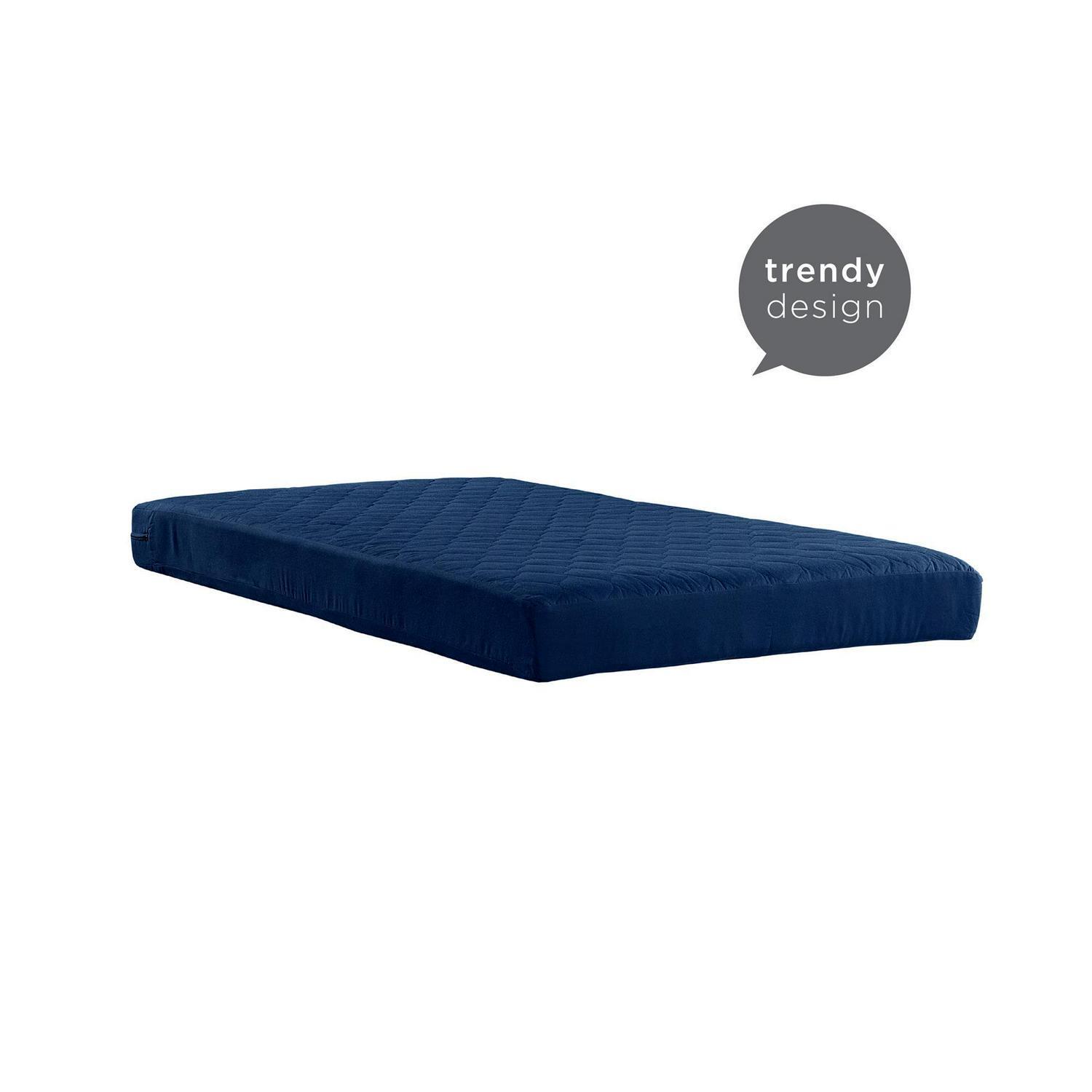 Twin Size 6″ Mattress in-a-Box For Bunk Bed, Daybed, Quilted Top Polyester Navy