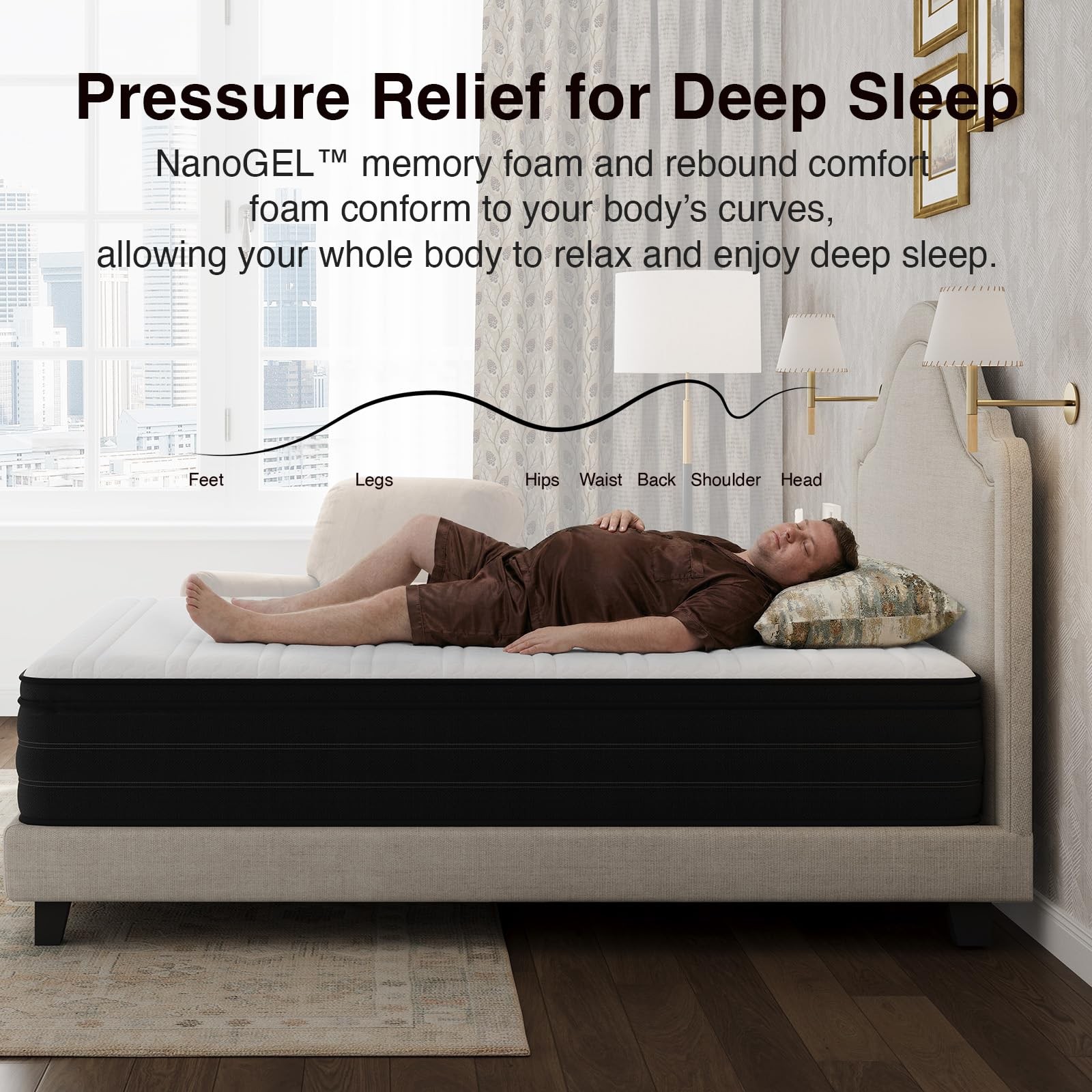 Twin Mattress for , Upgraded Individual Coils & Memory Foam Twin Mattress Hyb…